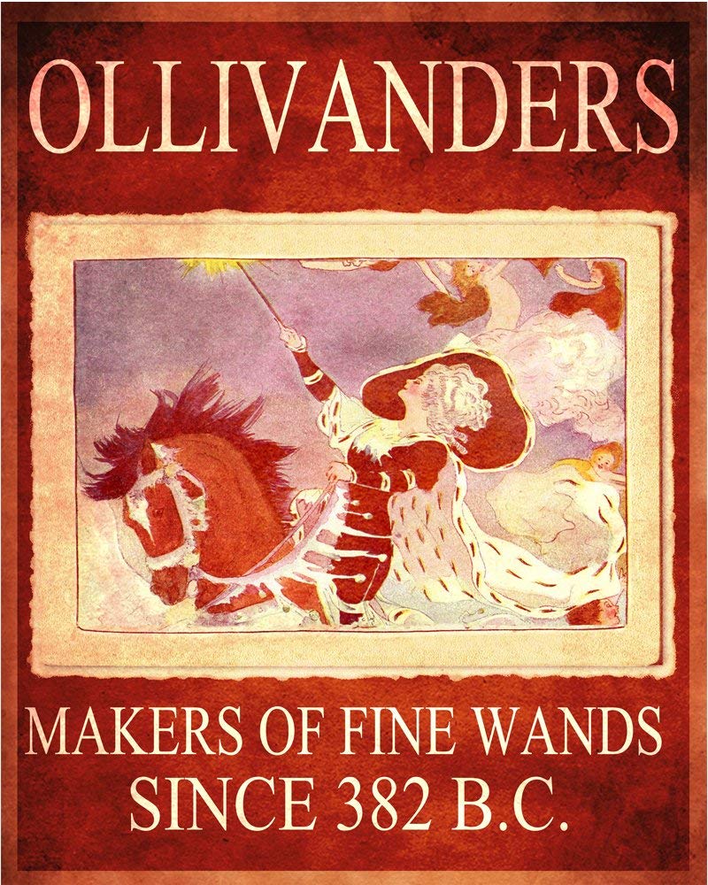 Top Banana Gifts Multicoloured Ollivanders Makers Of Fine Wands - Retro Vintage Metal Sign, Plaque, Decorative Wall Art, 2 Sizes (A5, 15 X 20Cm) (A5, 15X20cm)