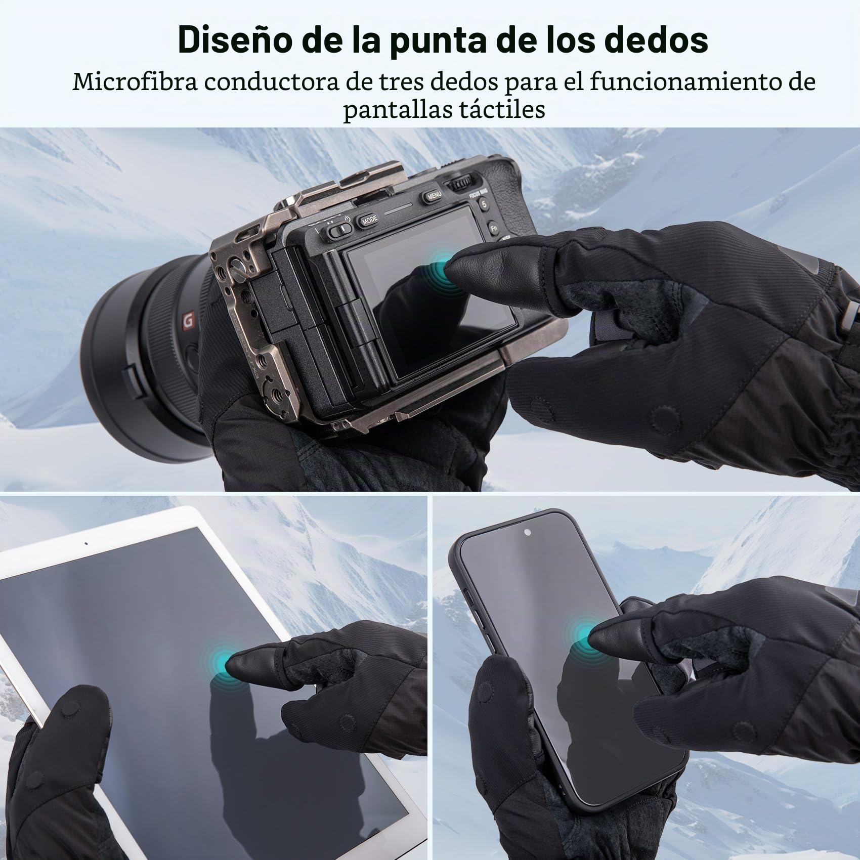 PGYTECH Guantes de fotografía para fotógrafos profesionales al aire libre en invierno, con calefacción y sin calefacción disponibles