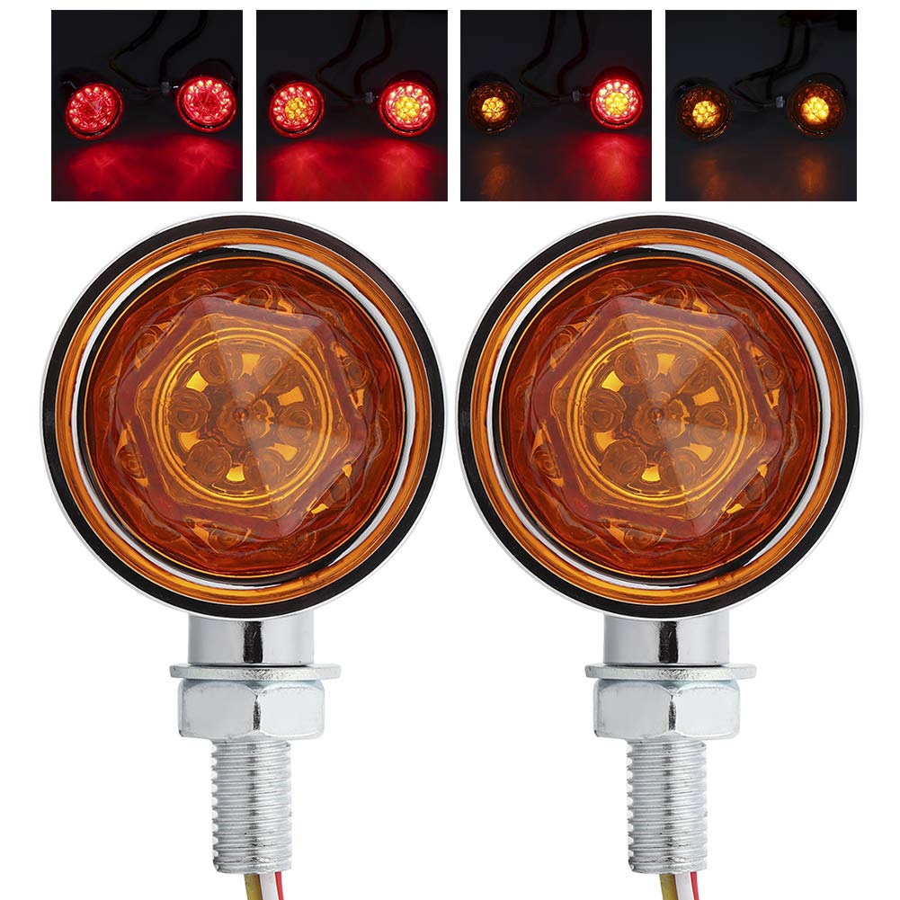 Clignotant, 2 pièces LED Clignotant Galvanoplastie Indicateur de Direction Moto Lampe De Virage 10mm Boulon De Fixation Filetage