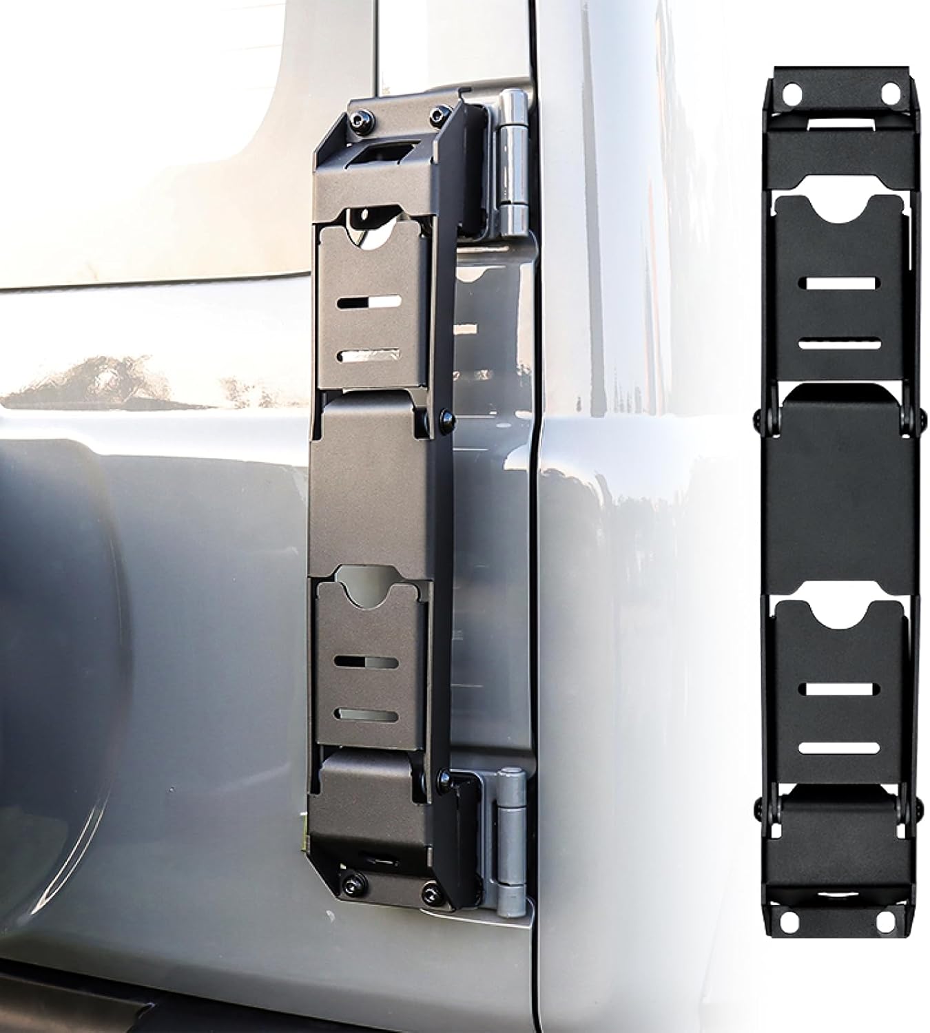 Foldable Tailgate Step Ladder Compatible with Suzuki Jimny 2019-2024 JB64/JB74, Steel Pickup Truck Foldable Climbing Ladder Black