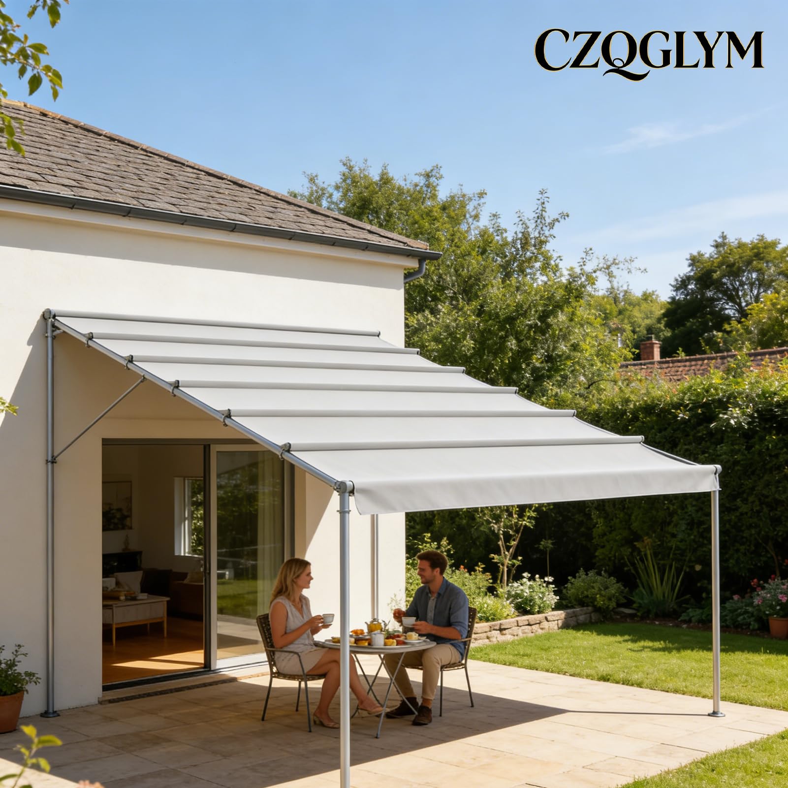 Tenda Parasole Retrattile Impermeabile,Esterno Tenda a Vela Giardino