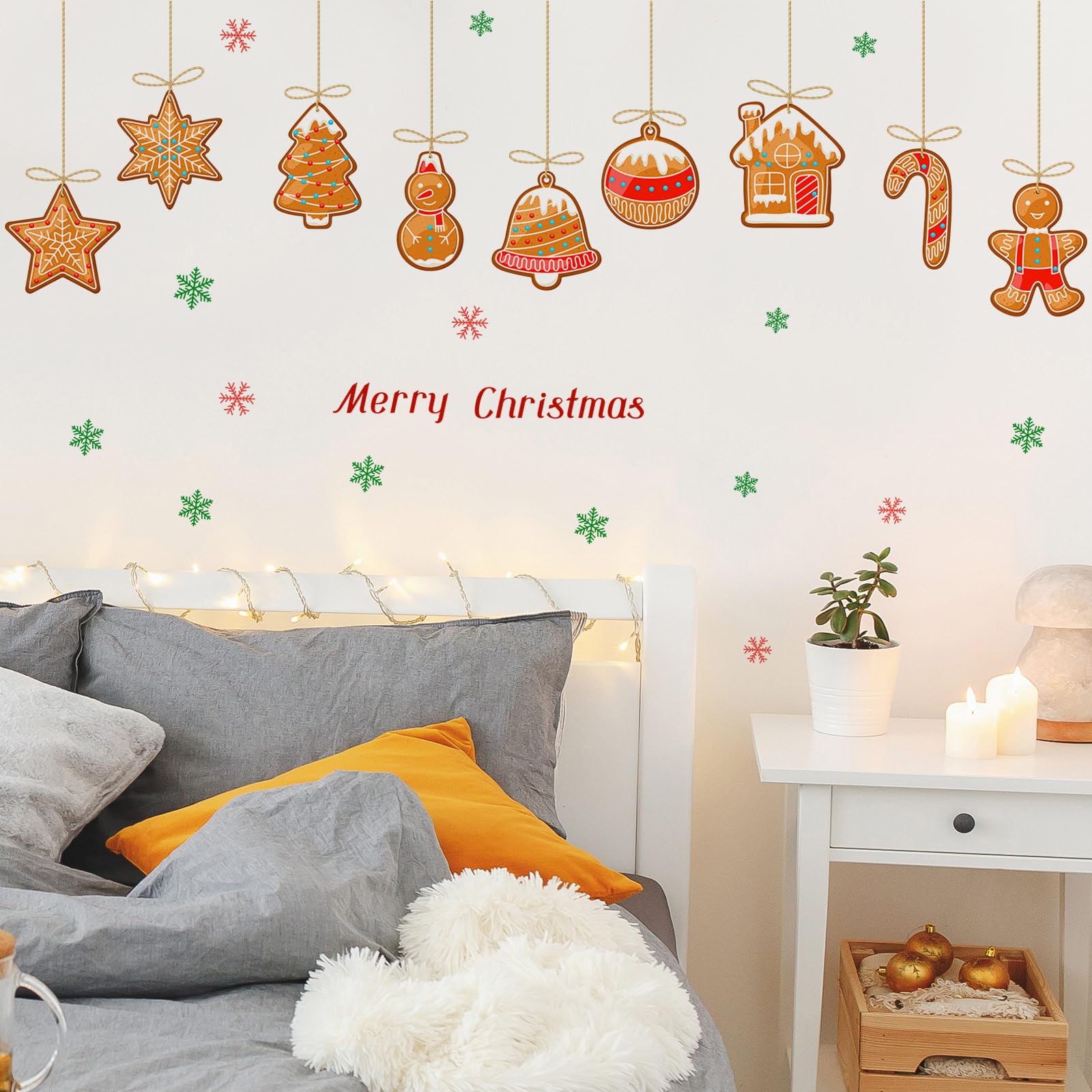 Autocollants muraux de Noël sapin et flocon pour déco chambre enfant