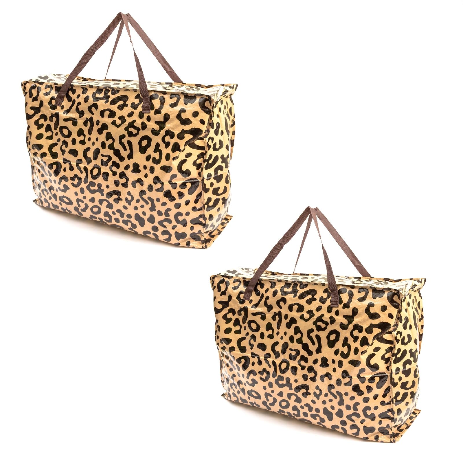 2 Pack Storage Bags Leopard Print 75x60x25cm