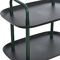 Vista 56 de Main + Mesa Carrito moderno de plástico y metal de 3 niveles, blanco y marrón