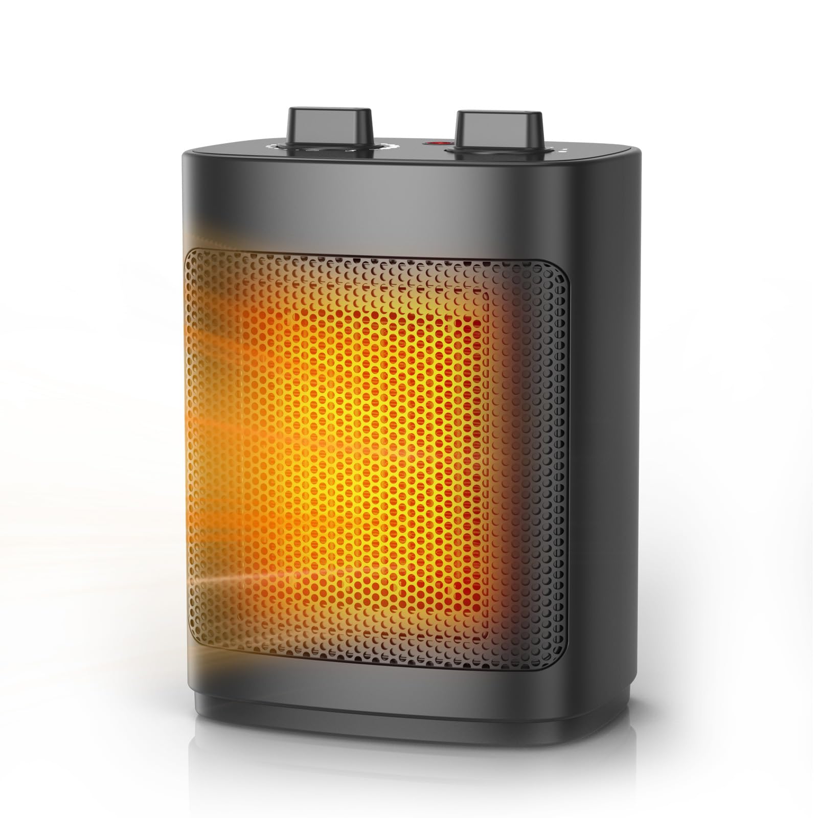 Photo 1 of Small Space Heater for Indoor Use 1500W Portable Heater with Wild Range Temperature Adjustment Overheat & Tip Over Protection Electric Heater for Bathroom Black