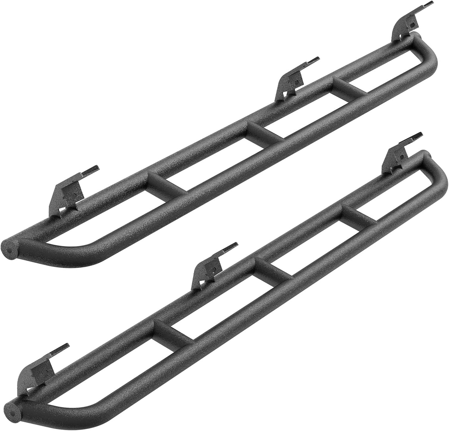 Hooke Road Rock Sliders Rocker Gurad Nerf Bars for 2015-2026 Chevy Colorado & GMC Canyon Crew Cab Pickup, Textured Black Steel Tubing Running Boards