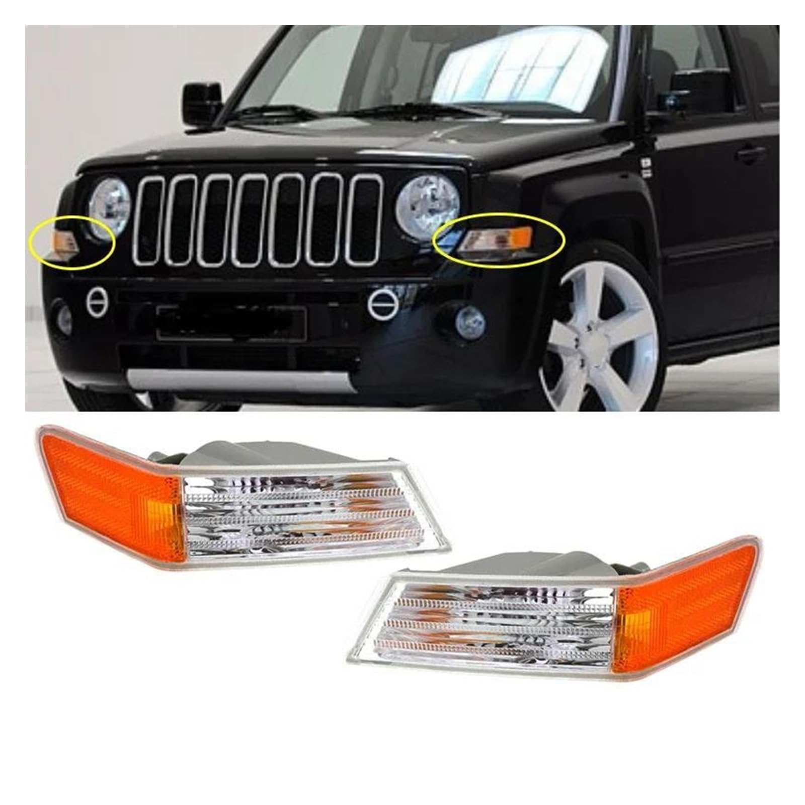 LENTLY Para Jeep Para Patriot 2007-2014 Un Par Luces Laterales Izquierda Y Derecha Luz Estacionamiento Clara Luz Direccional Señal Giro Intermitentes Retrovisores