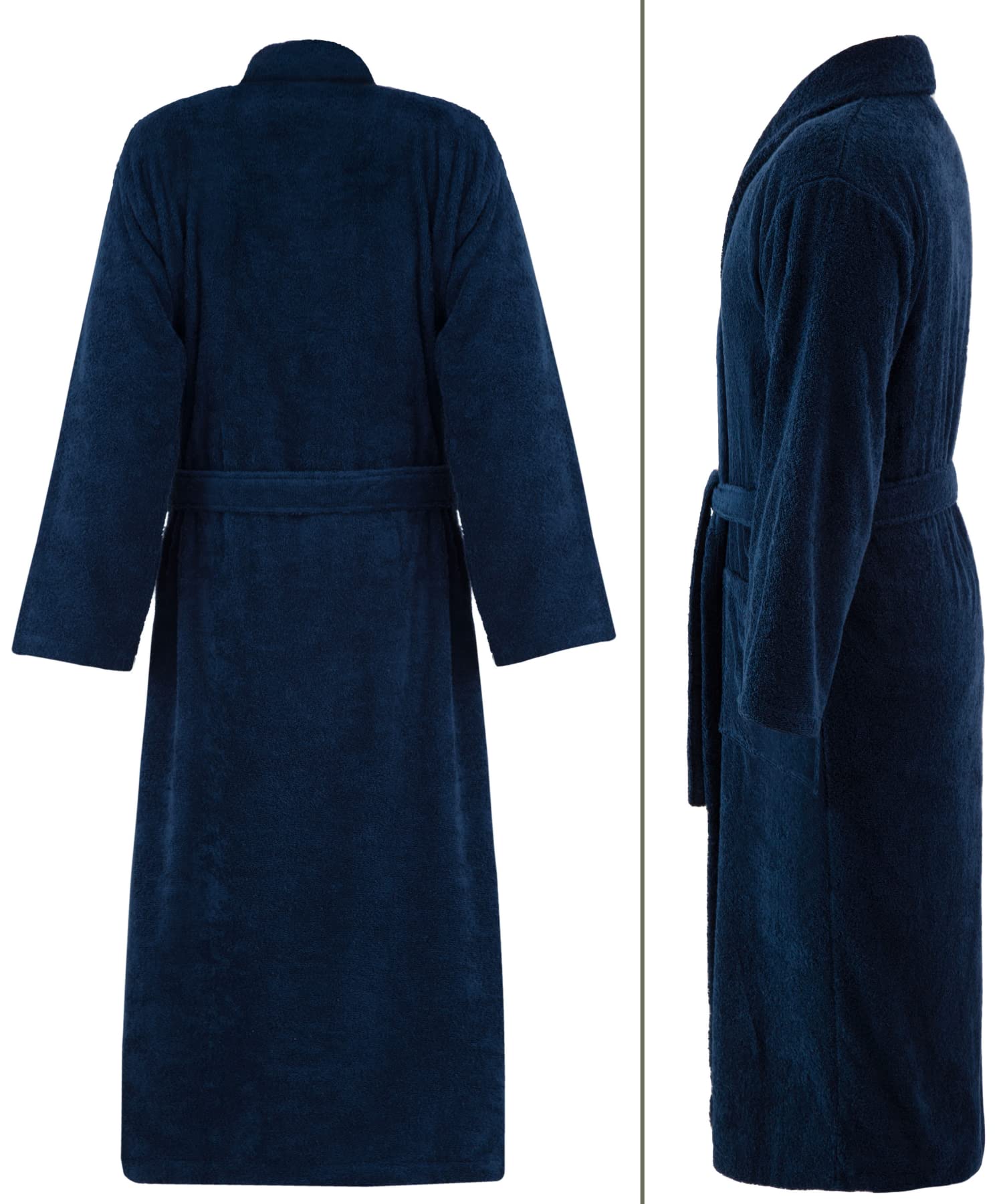 PandaHome Bademantel Damen und Herren aus 100% Baumwolle, Morgenmantel Frottee Kuschel, Saunamantel Warm und Kuschelig, 400 g/m²