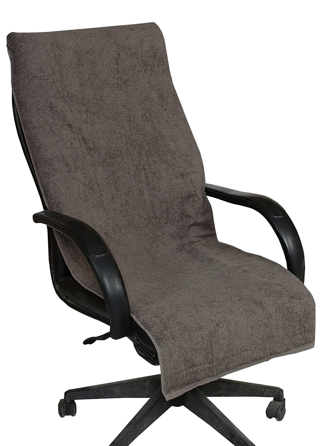 ROMAN HOME 100% Superfine Cotton Solid Large Luxury Office Chair Towel with Tie Knot 400 GSM - (Pack of 1, Gary) Original Product AS PER Picture Shown,Grey 30 X 60 INC.
