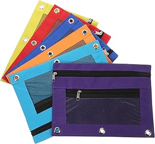 Gogogmee 6Pcs Bolsa De Lápis Porta-Lápis Fichário Sacos De Lápis Máscara De Olho Porta-Canetas Estojo De Lápis 3 Bolsos Antolhos Venda Suporte De Arquivo Adesivo Saco De Armazenamento De