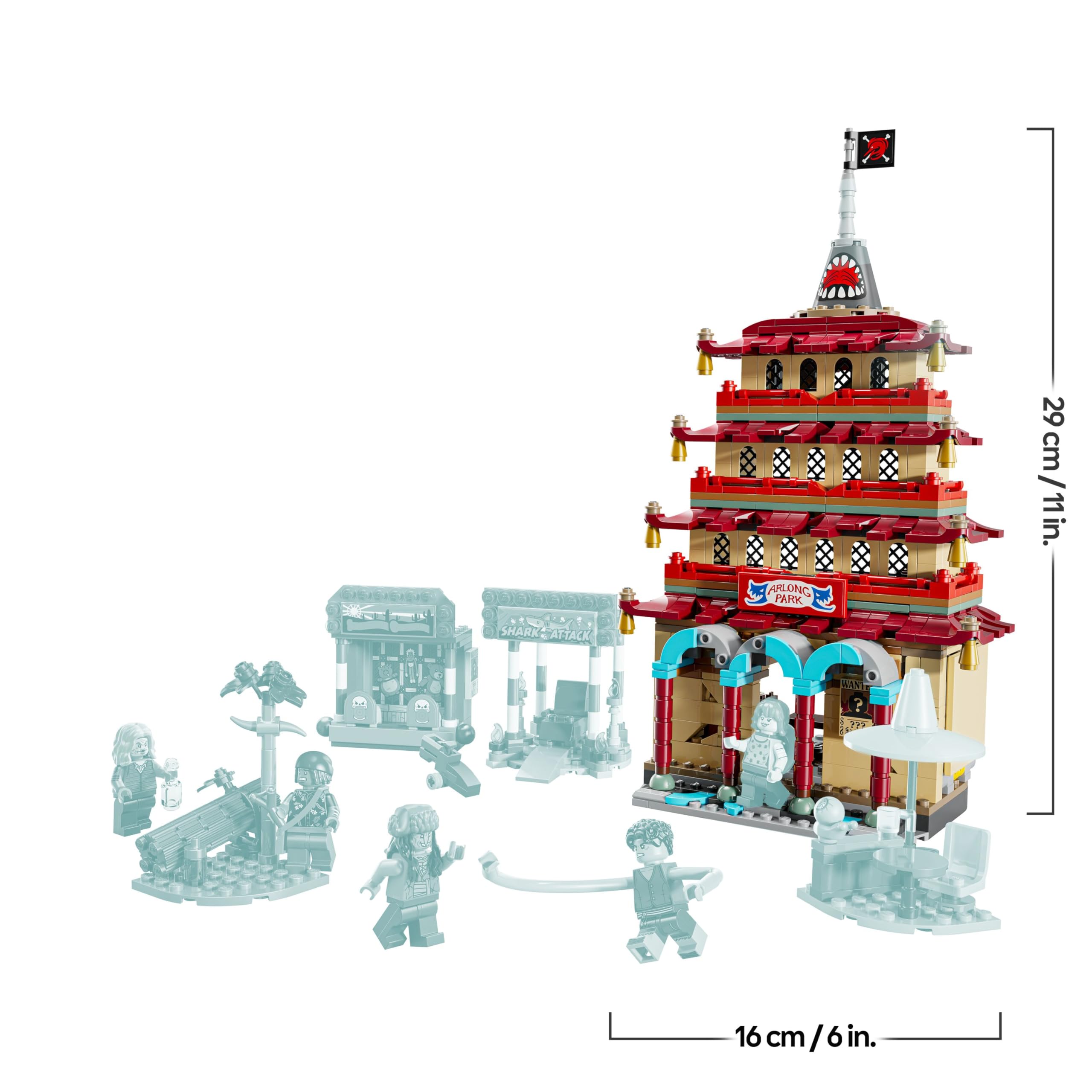 LEGO ONE PIECE Battaglia ad Arlong Park - Giocattolo Interattivo con 5 Minifigure tra cui Luffy e Nami, e una Pagoda che Crolla - Regalo per Bambini, Bambine e Fan degli Anime da 9 Anni in su - 75638