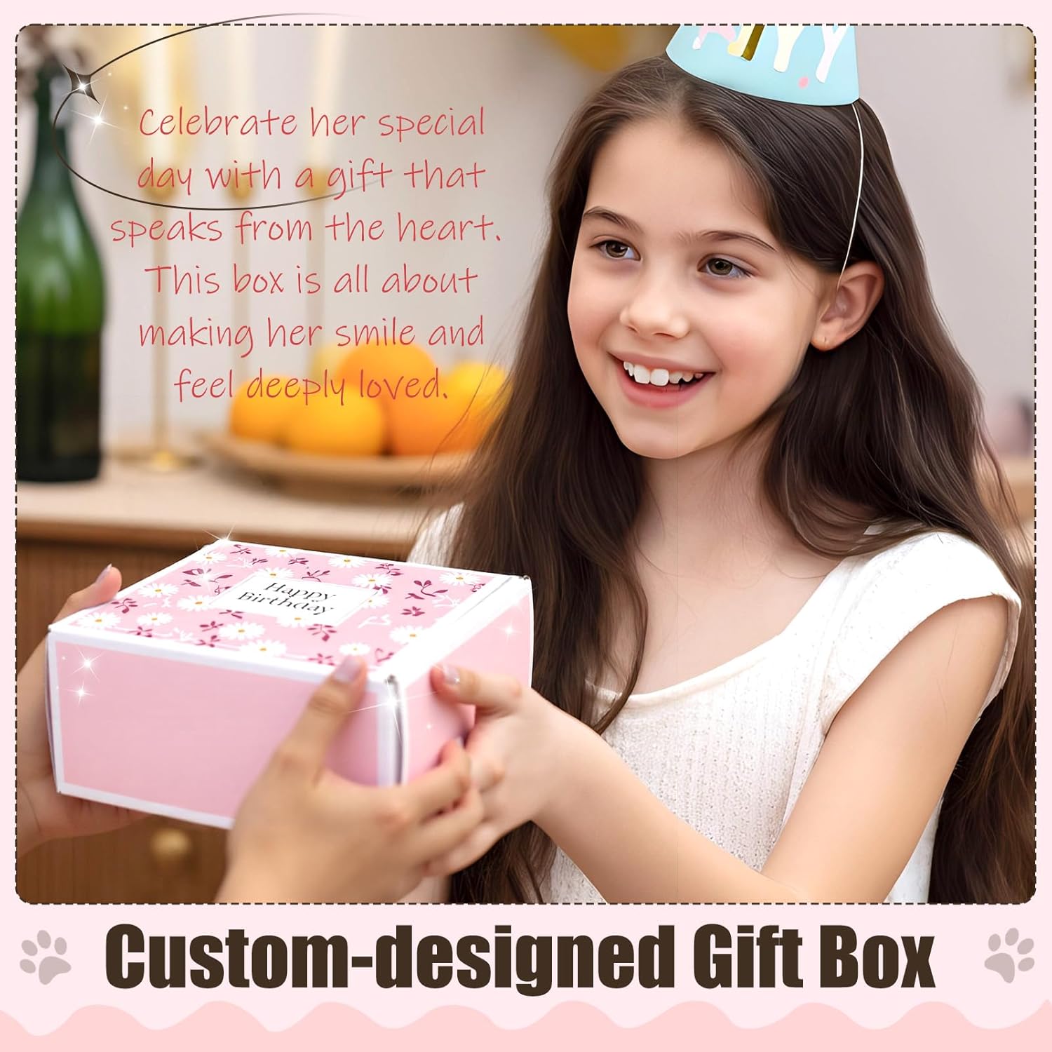 Birthday Gift for Teen Girls, Happy Birthday Box for Girl, Cute Preppy Stuff for Tween Girls, Christmas, Cute Daisy Aesthetic Glass Cups Tumbler Teen Gals Gifts Set 8pcs - Image 7
