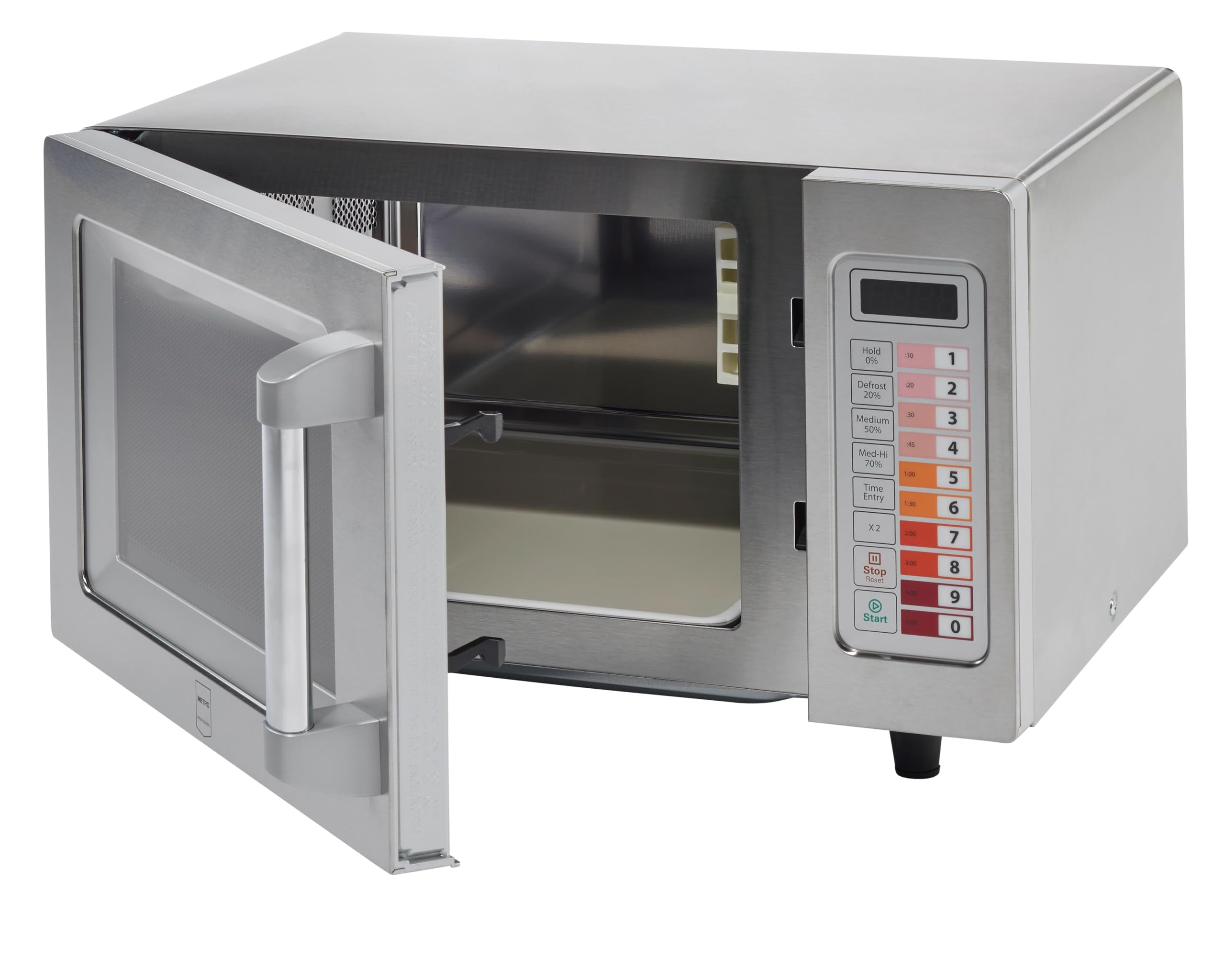METRO Professional Micro-ondes GMW1125, Inox, 51.1 x 43.2 x 31.1 cm, 1000 W, 25 L, 100 Programmes, Minuterie 60 minutes, Commande tactile, Argenté