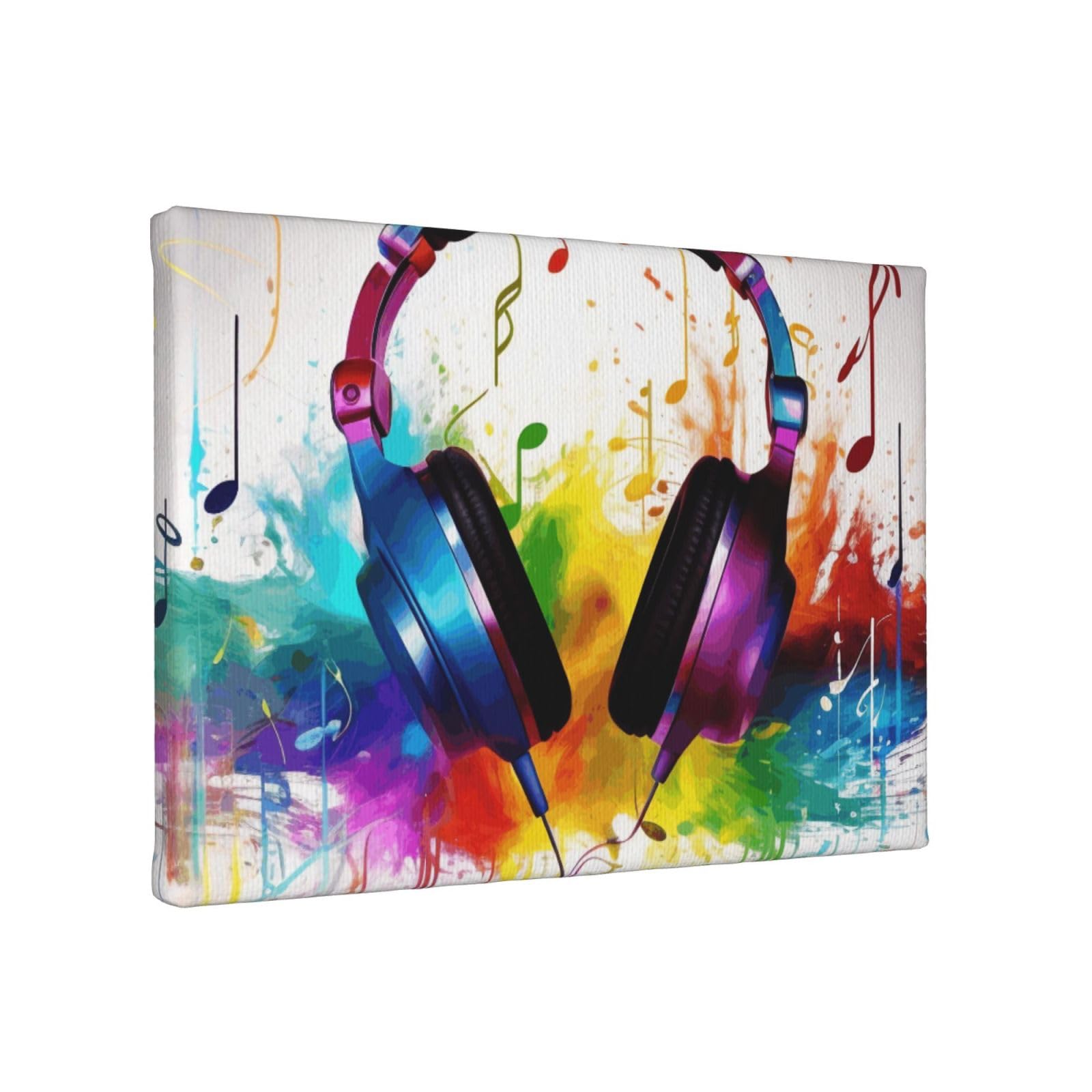 YKLJG Music Printed Wall Art Canvas Painting 30x20 CM Wooden Framed Picture Painting Artwork Prints for Bedroom Kitchen Home Office Decor