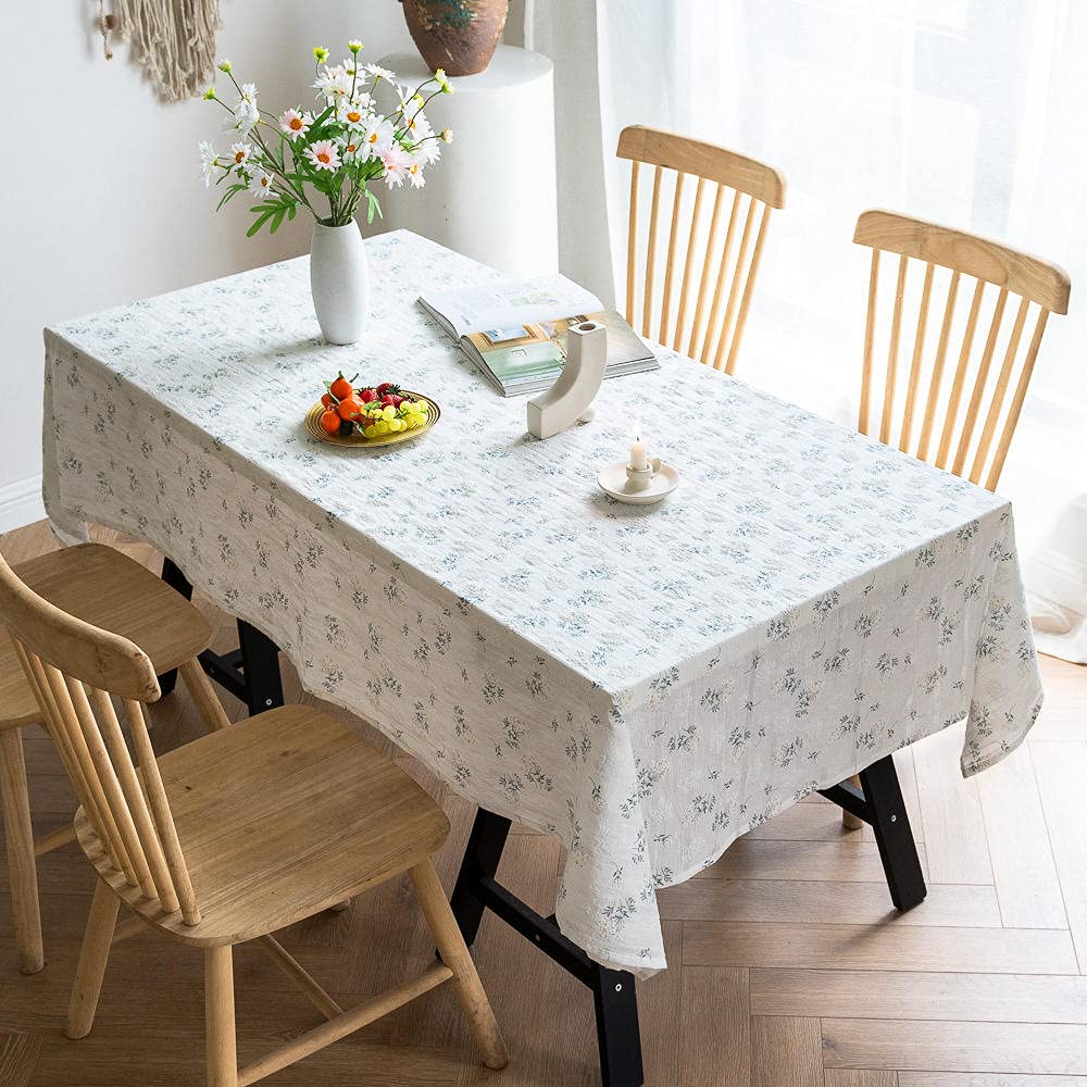 Nappe florale rectangulaire rayée en dentelle blanche 140x360 cm pour table basse