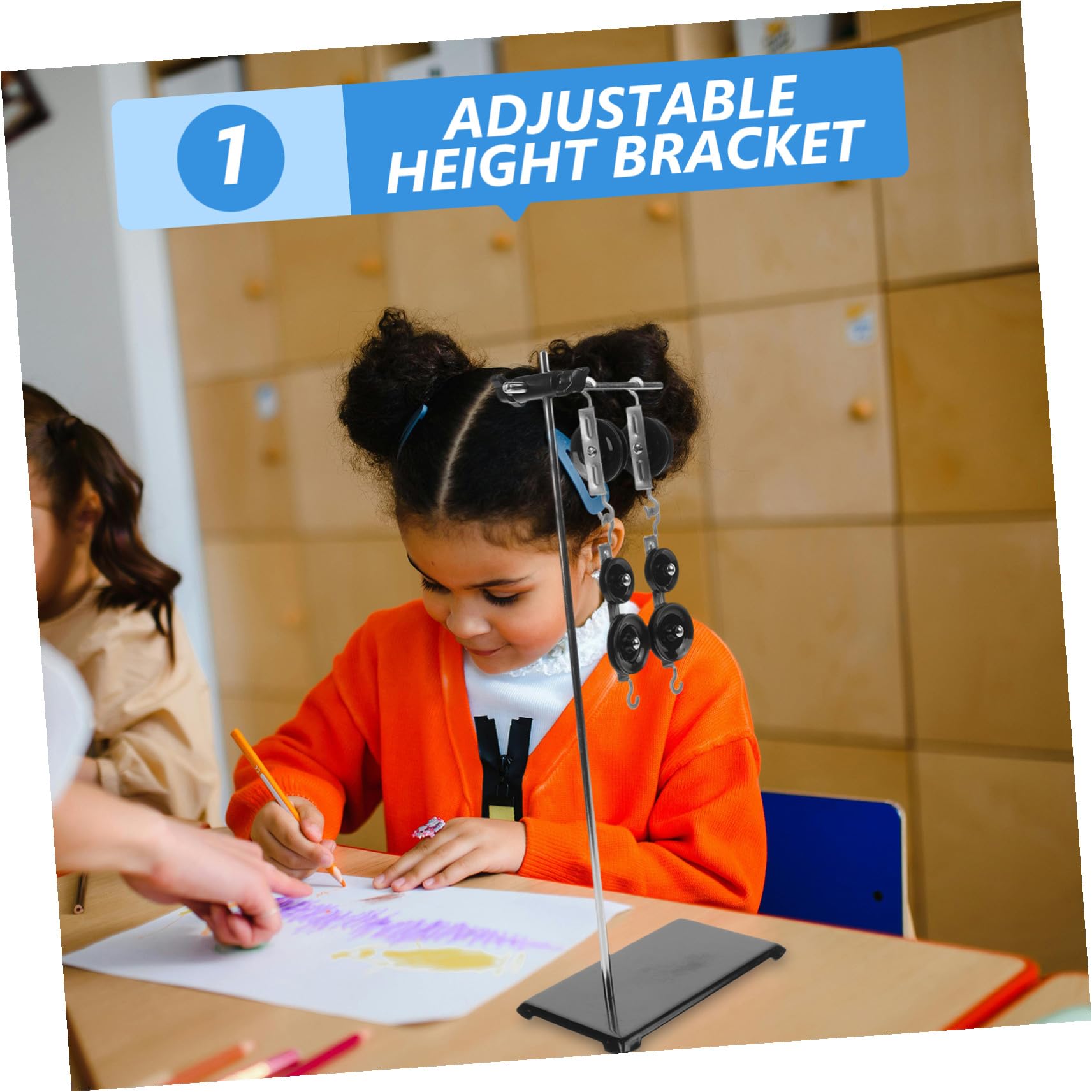 WOONEKY Set di Carrucole Didattico Supporto Regolabile e Pesi da 50g per Esperimenti di Fisica Scolastica, Kit Scientifico per Laboratorio e Apprendimento Principi Meccanica