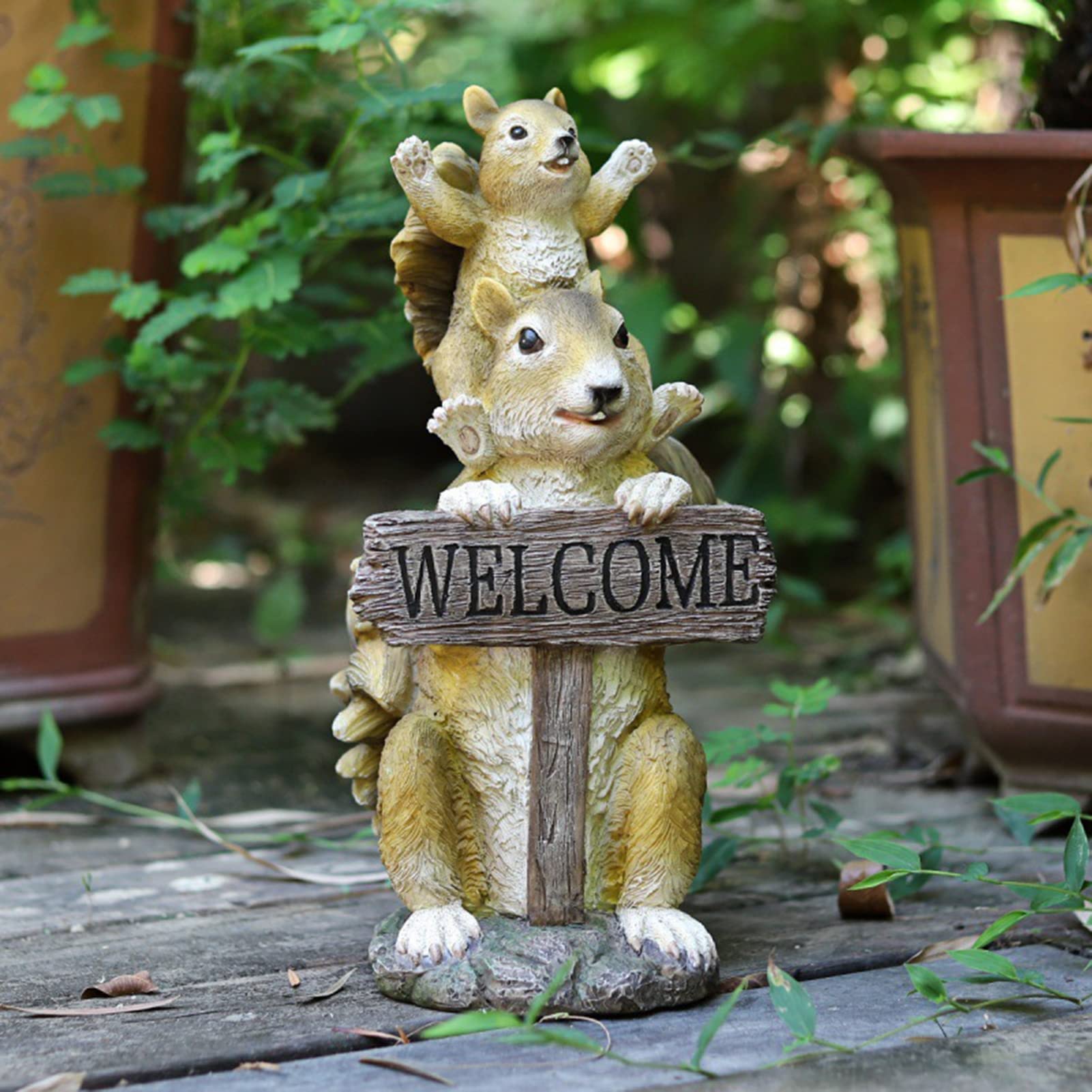 Statue Di Scoiattolo Da Giardino Appeso Bambino Genitore Scoiattolo Ornamento Resina Scoiattolo Figurina Indoor Outdoor Giardino Statue Di Animali - 10