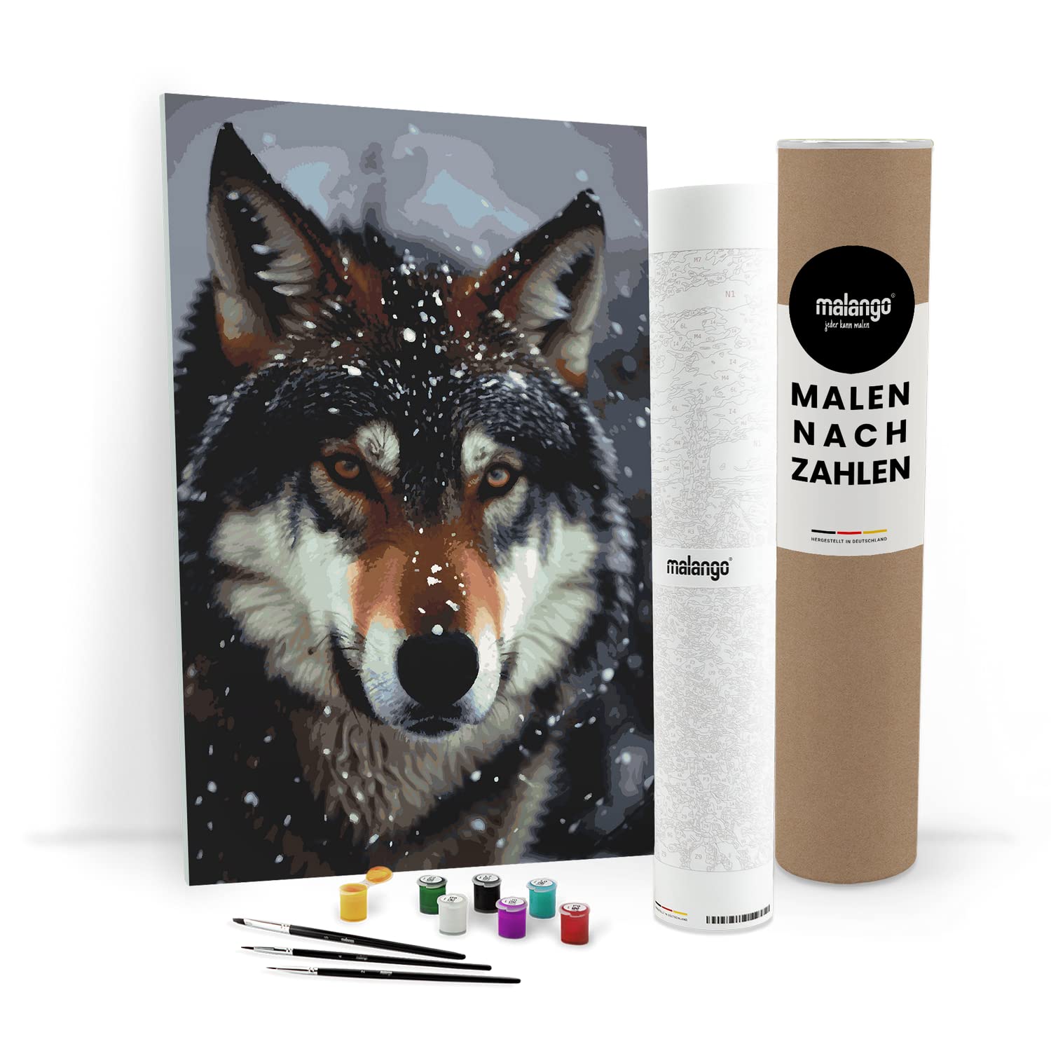 Malen nach Zahlen Erwachsene - Wolf Waldo 90 x 60 cm groß XL Premium-Malset ohne Rahmen, Hergestellt in unserer Produktion in Deutschland, Kreative