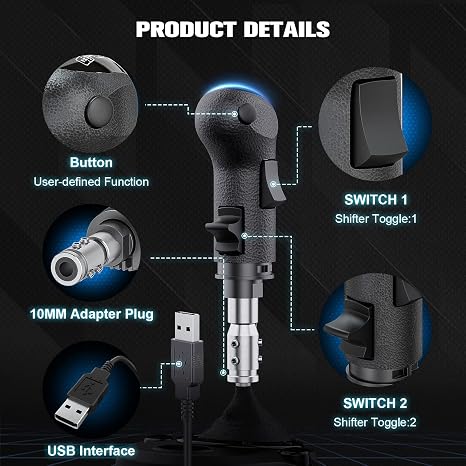aikeec USB Truck Simulator Shifter for PC, ATS ETS2, G27 G29 G920