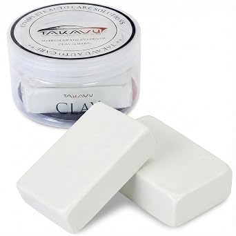TAKAVU Car Clay Bar, 2 Pack 100g, Medium Grade for Auto Detailing White | Removes Dirt, Brake Dust, Tree Sap & Overspray, Safe on Paint, Glass & Wheels, Restores Smooth Finish