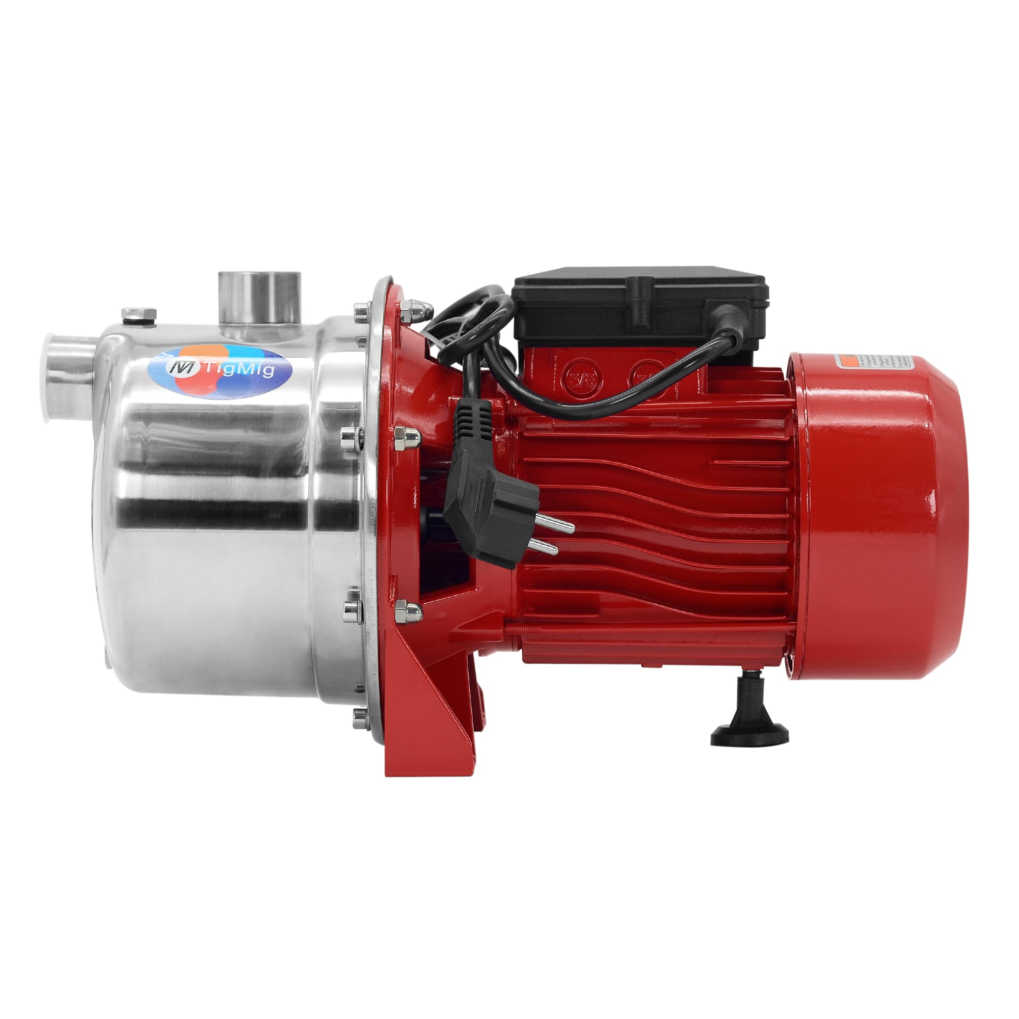 TigMig Pompa Autoadescante per Acque Chiare 750W (1 HP), 4,13 Bar, Portata 3000 l/h, Prevalenza Max 51 metri, Altezza Max Aspirazione 9 metri, Protezione IP44, Elettropompa da Giardino, TM JS-100