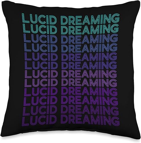 Vista 4 de Lucid Dreaming Lucid Dream Gifts Lucid Dream Retro Throw Pillow, 18x18, Multicolor