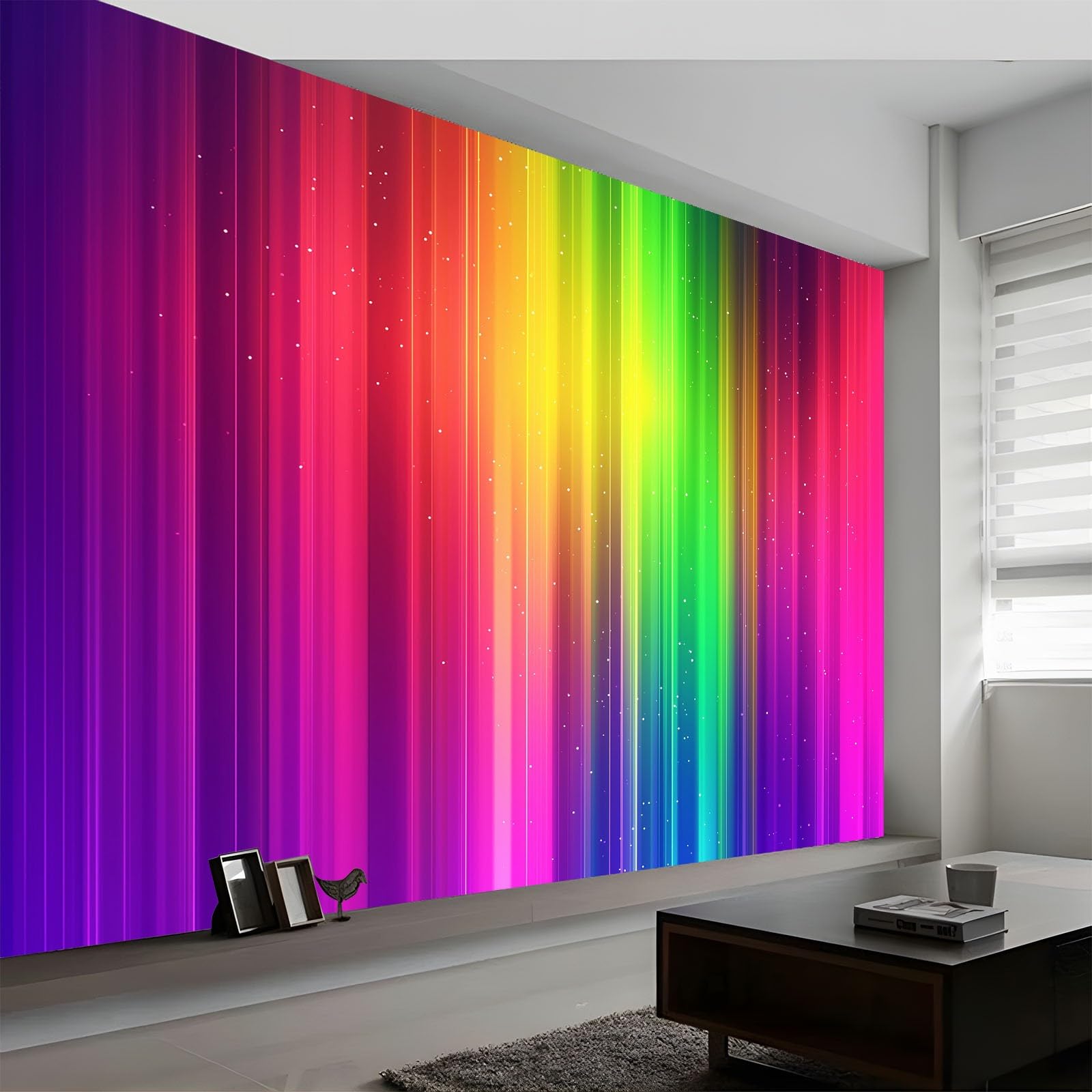 Tapeta Dream Rainbow Stripes Fototapety, kolorowa sztuka ścienna fototapeta, 400 x 280 cm (szer. x wys.) panoramiczny mural sztuka ścienna do salonu sypialni pokoju dziecięcego korytarza