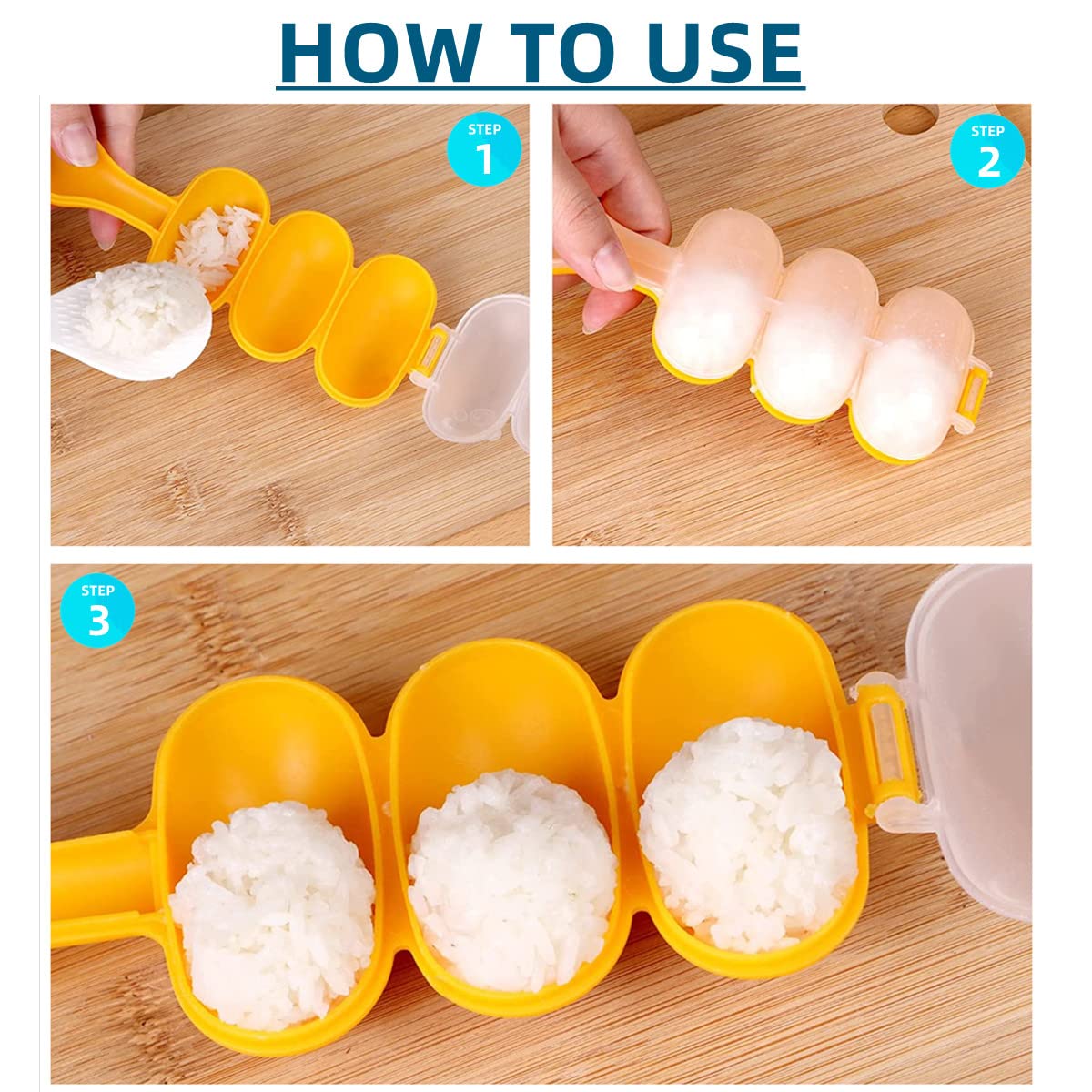 Amazon.com | NCYOEW Rice Ball Maker, Onigiri Shaper Mold Sushi