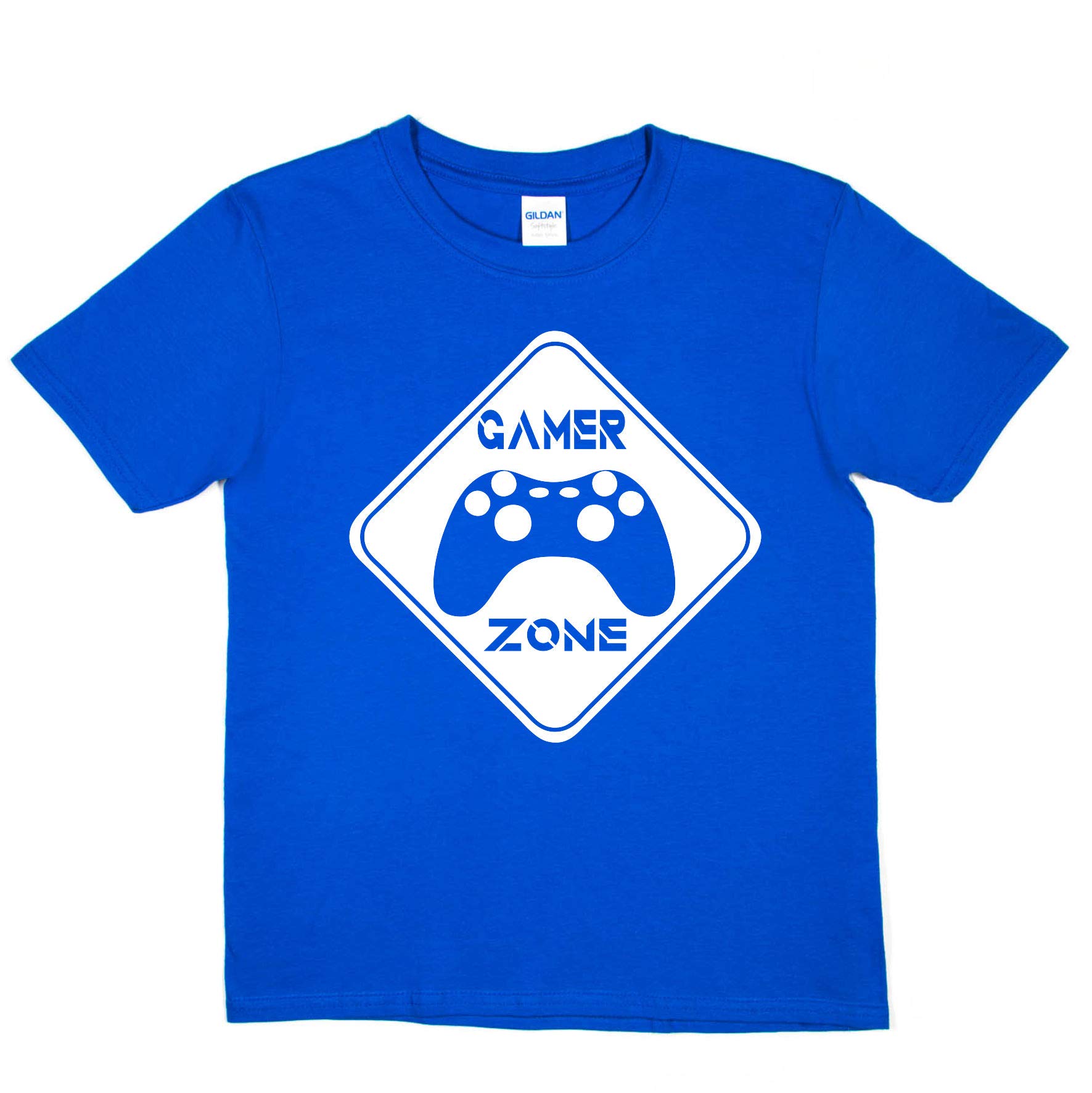 Print4u Boys Blue Kids T-Shirt Gamer Zone Gaming Tee Girls Age 9-11