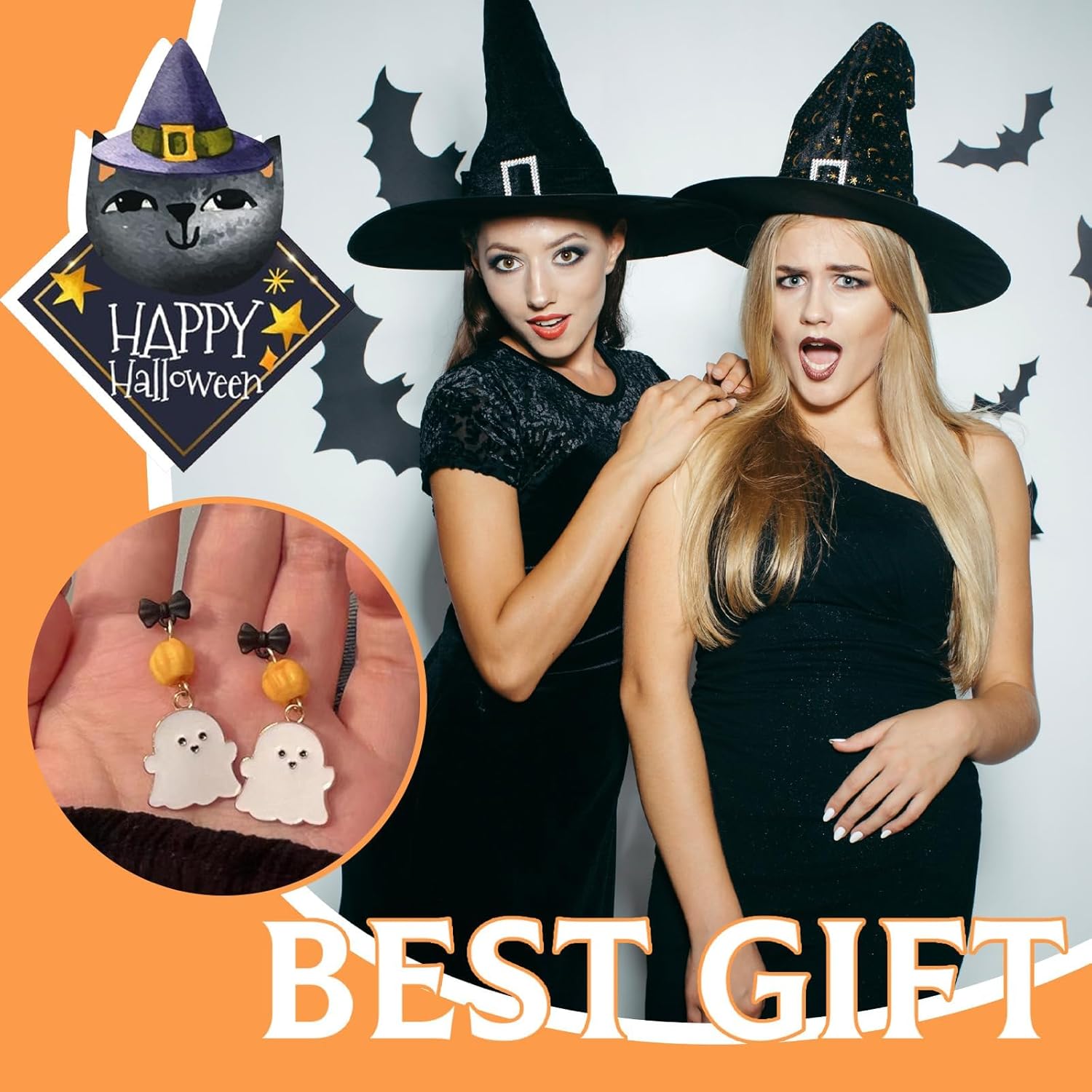 Halloween Ghost Earrings Cute Ghost Earrings Dangle Halloween Costumes Woman 2025 Halloweens Jewelry Gifts for Women - Image 4