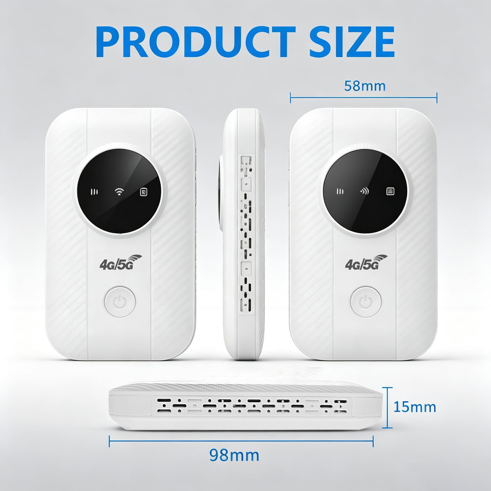 Routeur 5G/4G Portable WiFi 6 avec Slot SIM –Modem Carte SIM,Mobile Haut Débit 5G/4G+, Jusqu’à 20+ Appareils Connectés, Batterie 2100mAh,pour Voyage