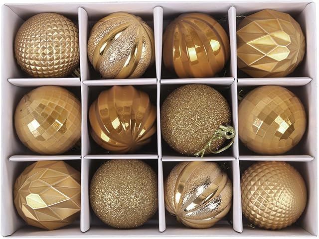 12PCS Ornaments for Xmas Sale Clearance-Christmas Baubles Christmas Balls Christmas Decorations Shatterproof Christmas Tree Decorations Sale Clearance Christmas Tree Baubles for Party Holiday Orange B