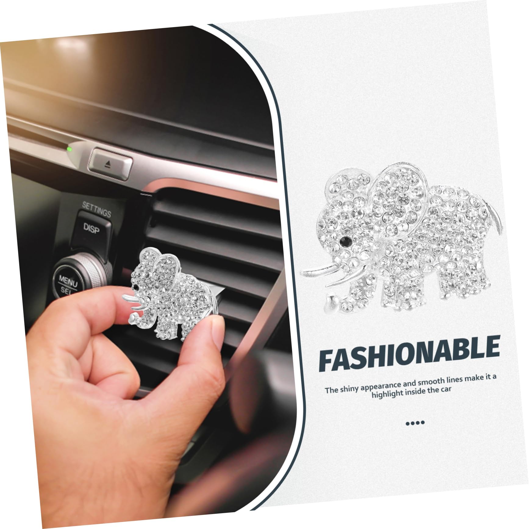 GLEAVI 10pezzi Clip Diffusore Profumo Auto Cristallo Elefante Da Decorazione Elegante Per Ventilazione Auto Accessori Per e Stile Unico