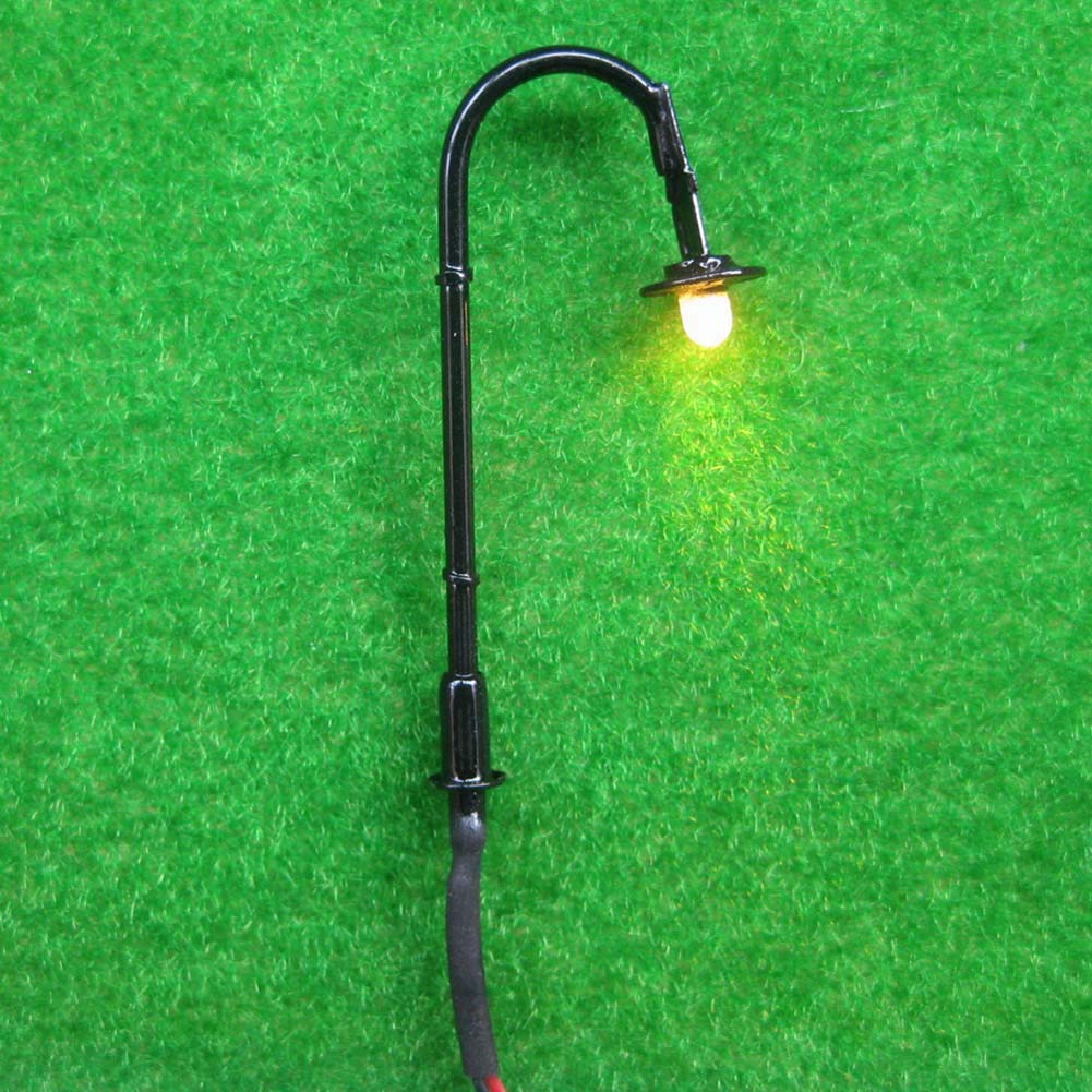 Evemodel 10er-Set Modell-Laternen Mit Warmweißen Leuchten – 48 Mm, 12–16V, Inkl. Widerstände – Perfekt Für Modellbahn Spur H0, Diorama Und Landschaftsbau (1:87)