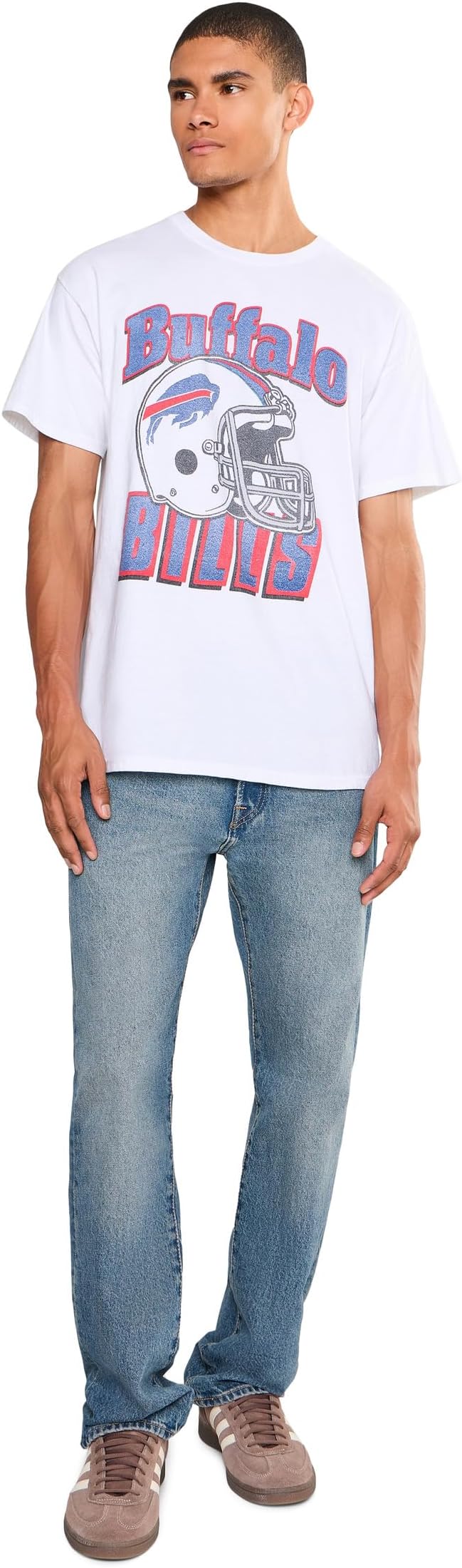 Мужская футболка Junk Food Clothing NFL Buffalo Bills Throwback Helmet, цвет: Белый — фото 4