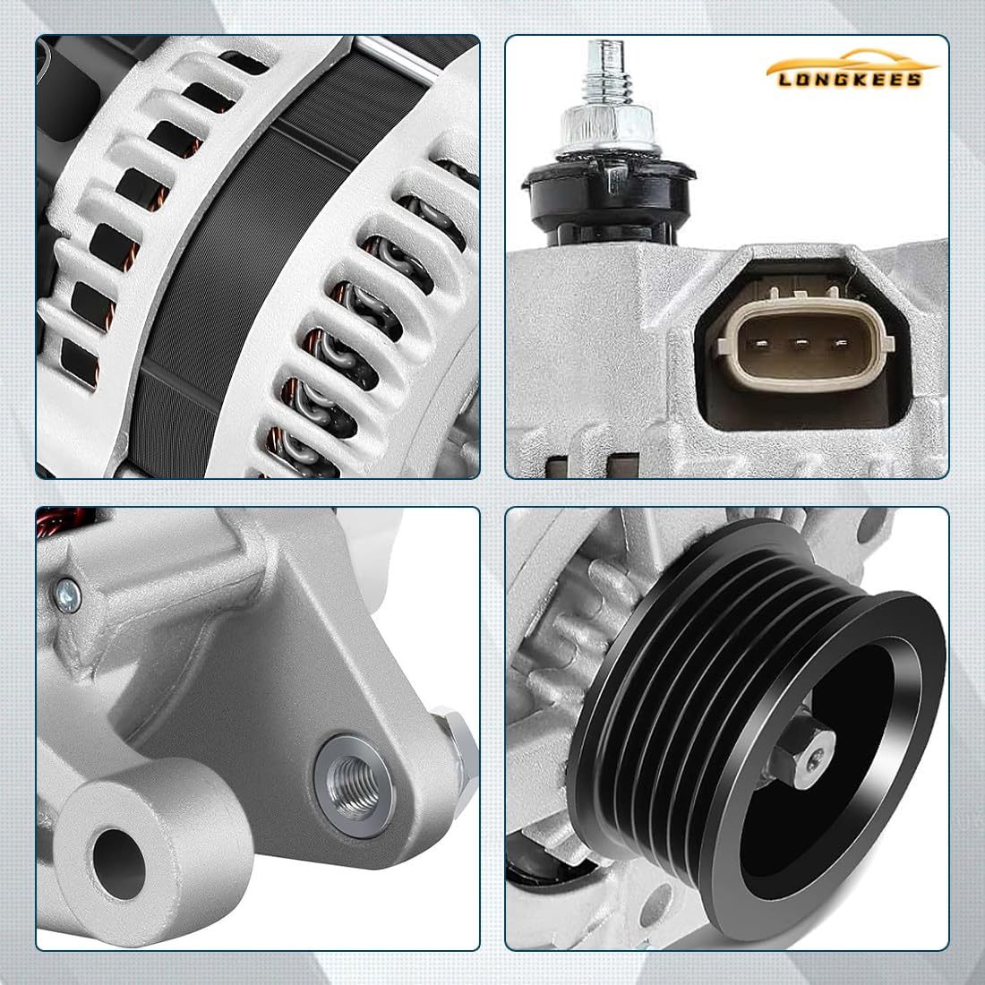 11392 Car Alternator Fit for Honda Accord 2008-2012, Accord Crosstour 2010 3.5L V6 – Replace 31100R70A01, 104210-5910 – 130A 6-Groove Automotive Replacement Alternator