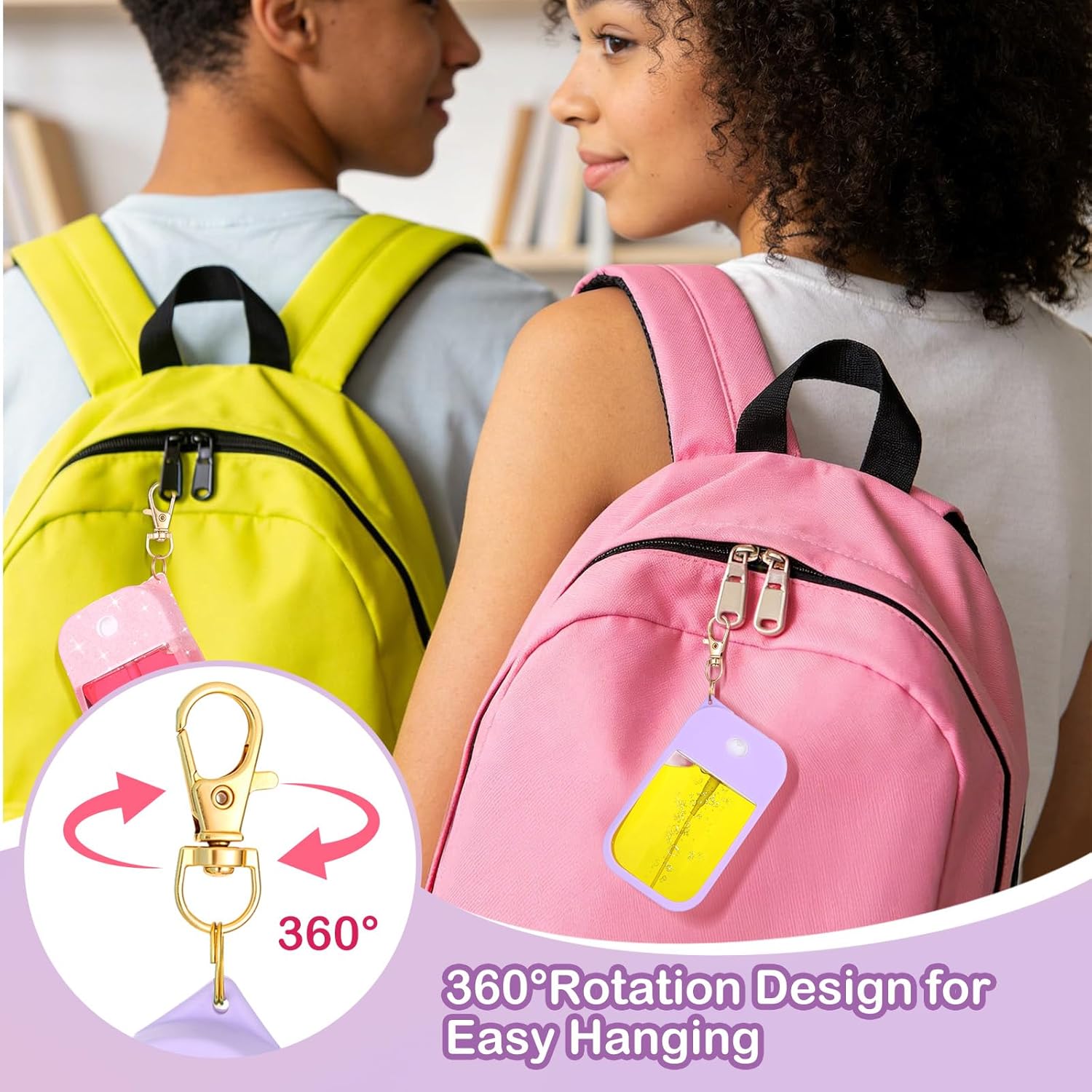 10 Pcs Silicone Case Compatible with Touchland Hand Sanitizer Spray, Multi Pack Travel Size Protective Spray Holder with Keychain Set for Power Mist & Glow Mist 1 fl oz, Hand Sanitizer Accessory - Image 4