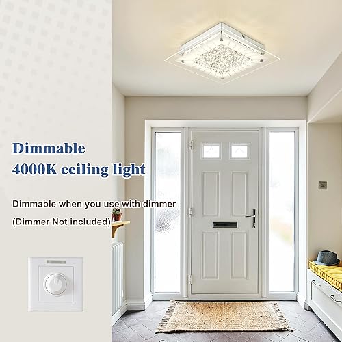 Miniatura 3 de Lámpara de techo de cristal empotrada de cristal, luces LED para dormitorio, lámparas LED para techo, montaje de techo para baño, pasillo,