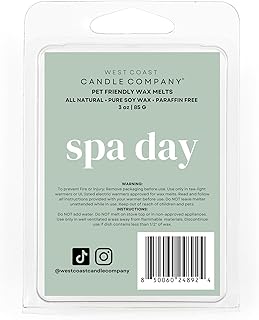 Spa Day | Pet Friendly Wax Melts | Natural Soy | Clean Burning | Non-Toxic | Veterinarian Approved | Pet Odor Eliminator | Air Freshening Scented Wax Melts