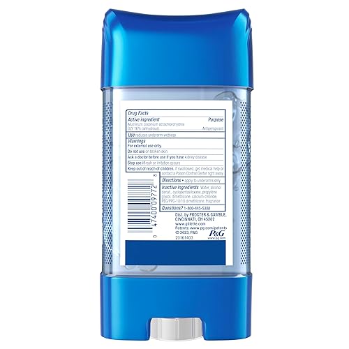 Miniatura 8 de Gillette Advanced Clear Gel Antitranspirante Cool Wave Paquete de 5 unidades de 3.8 onzas de peso neto de 19 onzas