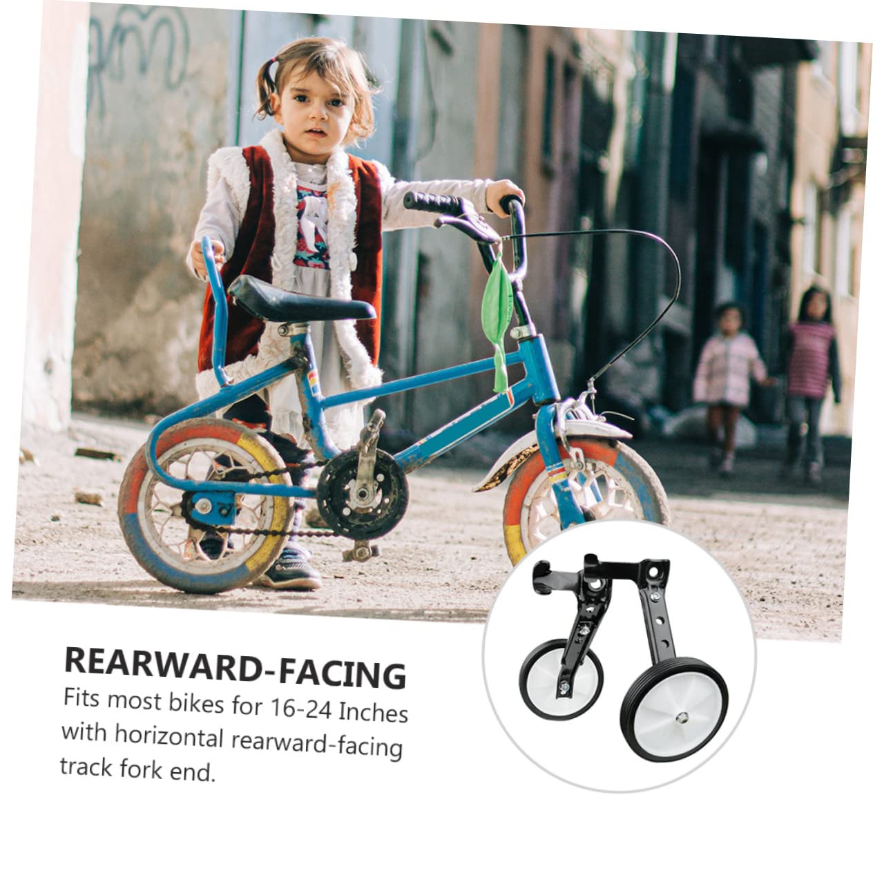 Anneome Ruedas de Entrenamiento para Bicicleta Infantil 1 Par Negro