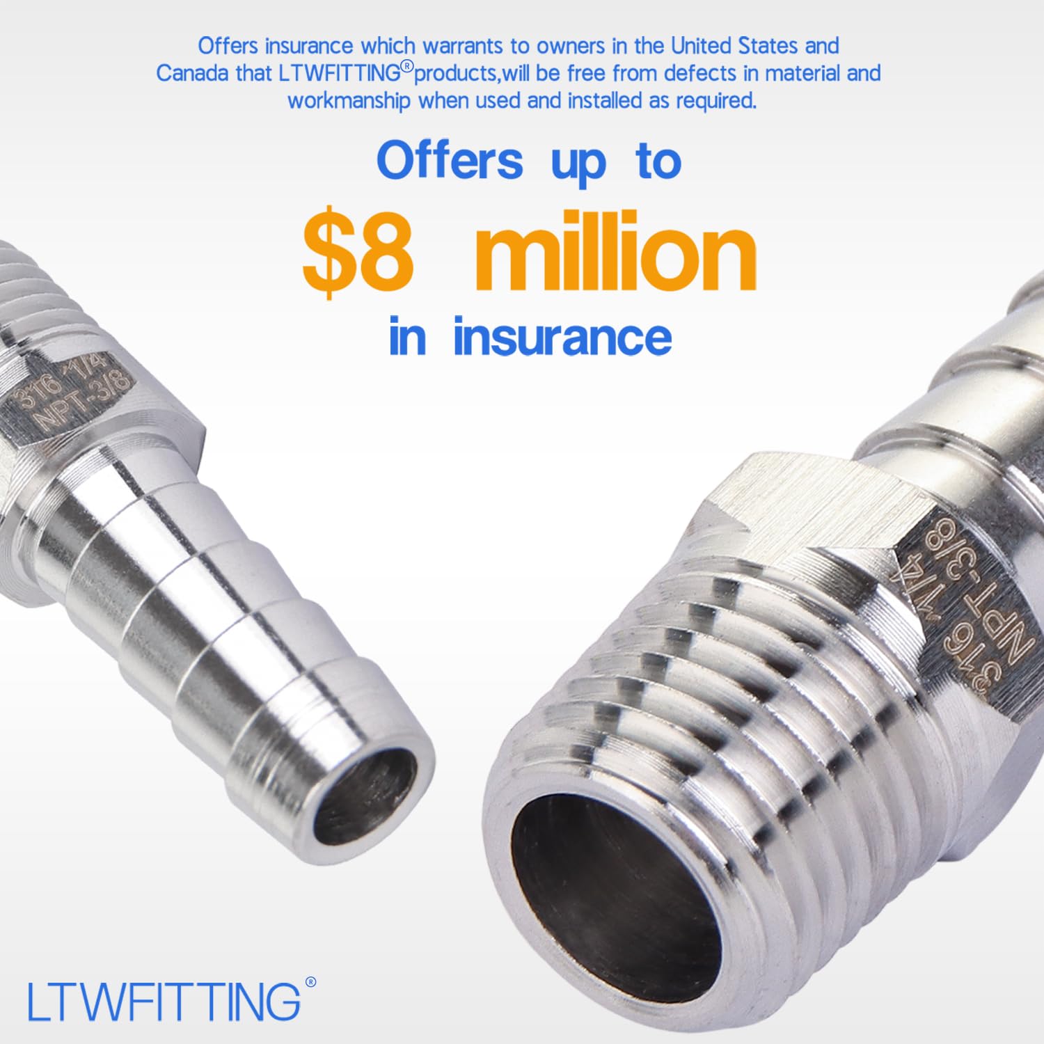 Tubo Raccordo Adattatore Manometro, 1/8" NPT Maschio X 1/8" NPT Femmina - Foto 7