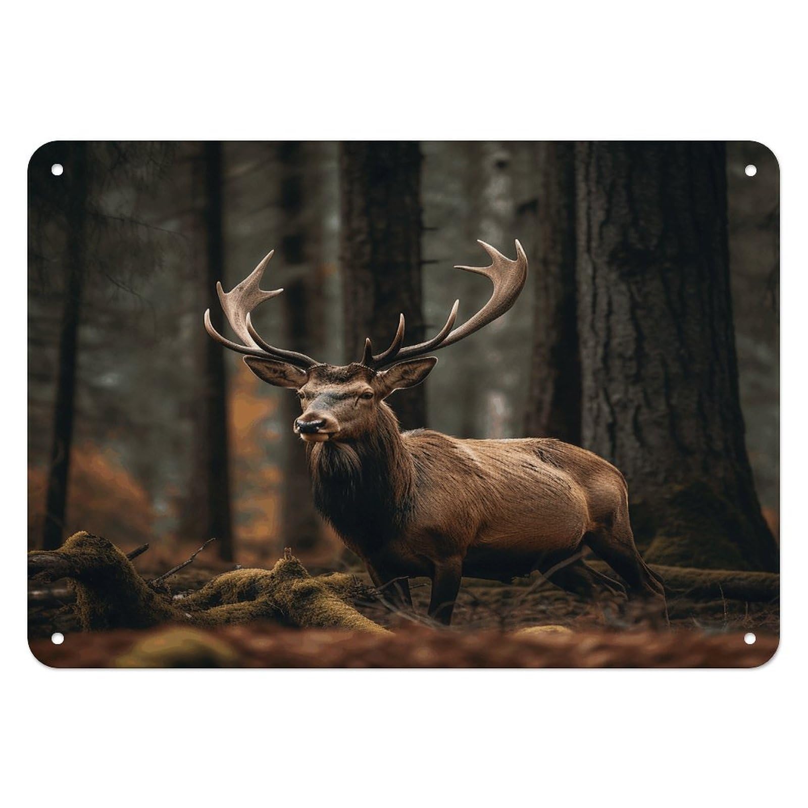 Fodpand Style Elk In The Grove Retro Vintage Metal Tin Sign,Wall Art Decor Garden Plaque Poster For Bedrooms Yard Bars Pubs Patios Porches 7.9X5.5 Inch