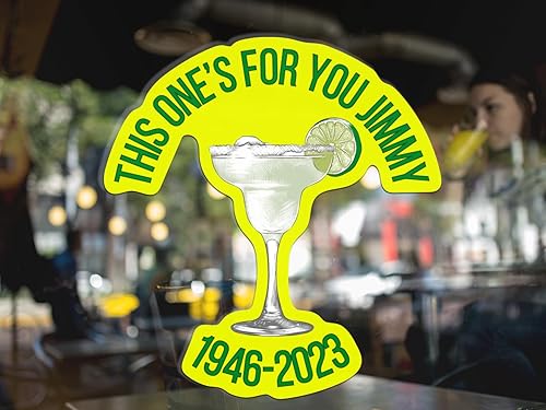 Miniatura 4 de Calcomanía de This One's for You Jimmy de 6.4 x 5.9 pulgadas, RIP Buffett, laminada, resistente a la intemperie, para uso en interiores o exteriores