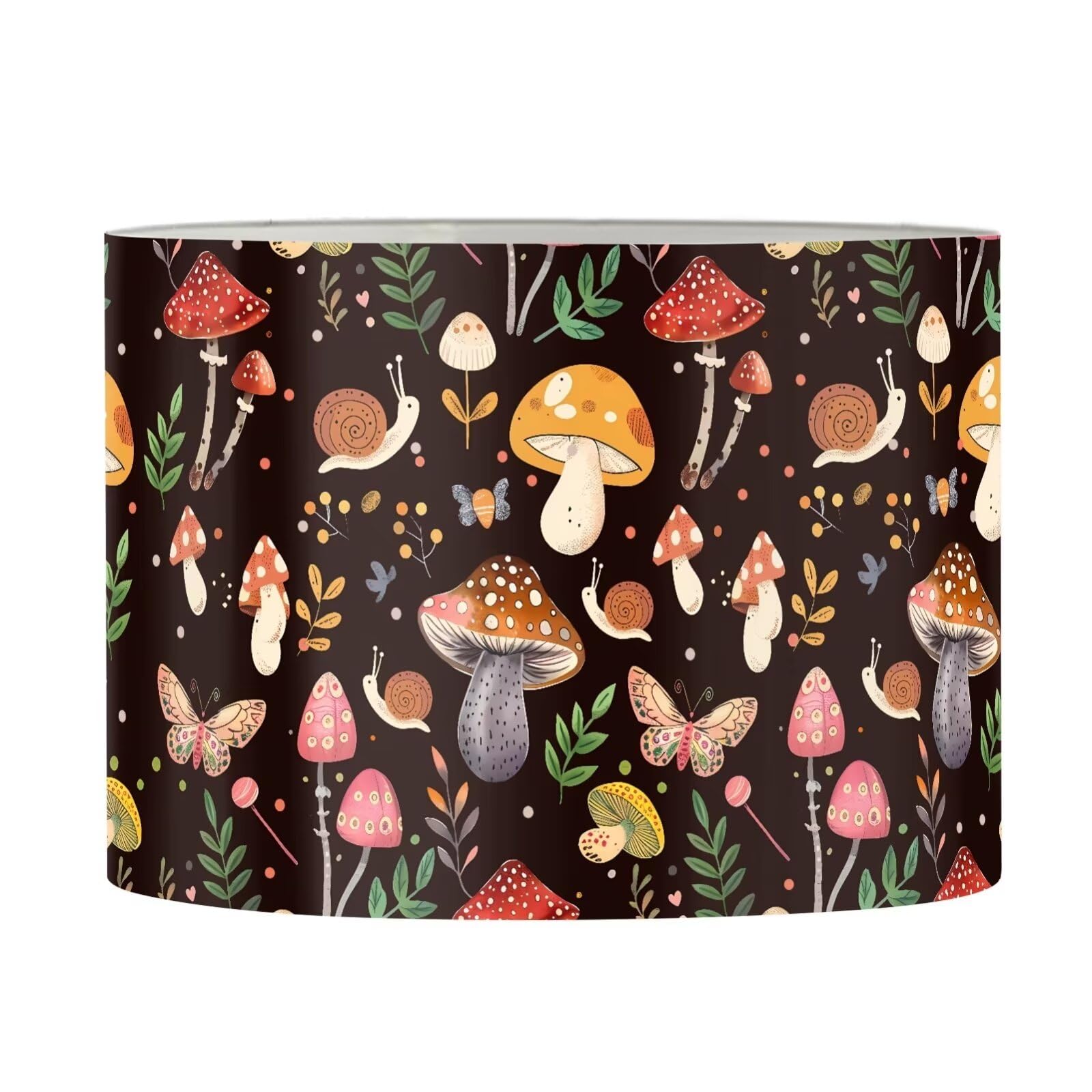 FANCOSAN Mushroom Butterfly Modern Desk Lamp Shade Brown Bedroom Lampshade Replacement for Home Decoration M — image 1