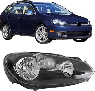labwork Headlight Assembly Replacement for Golf/Jetta Sportwagen(MK6) 2010-2014 Headlights Halogen Projector Set Passenger Side RH 5K0941006D