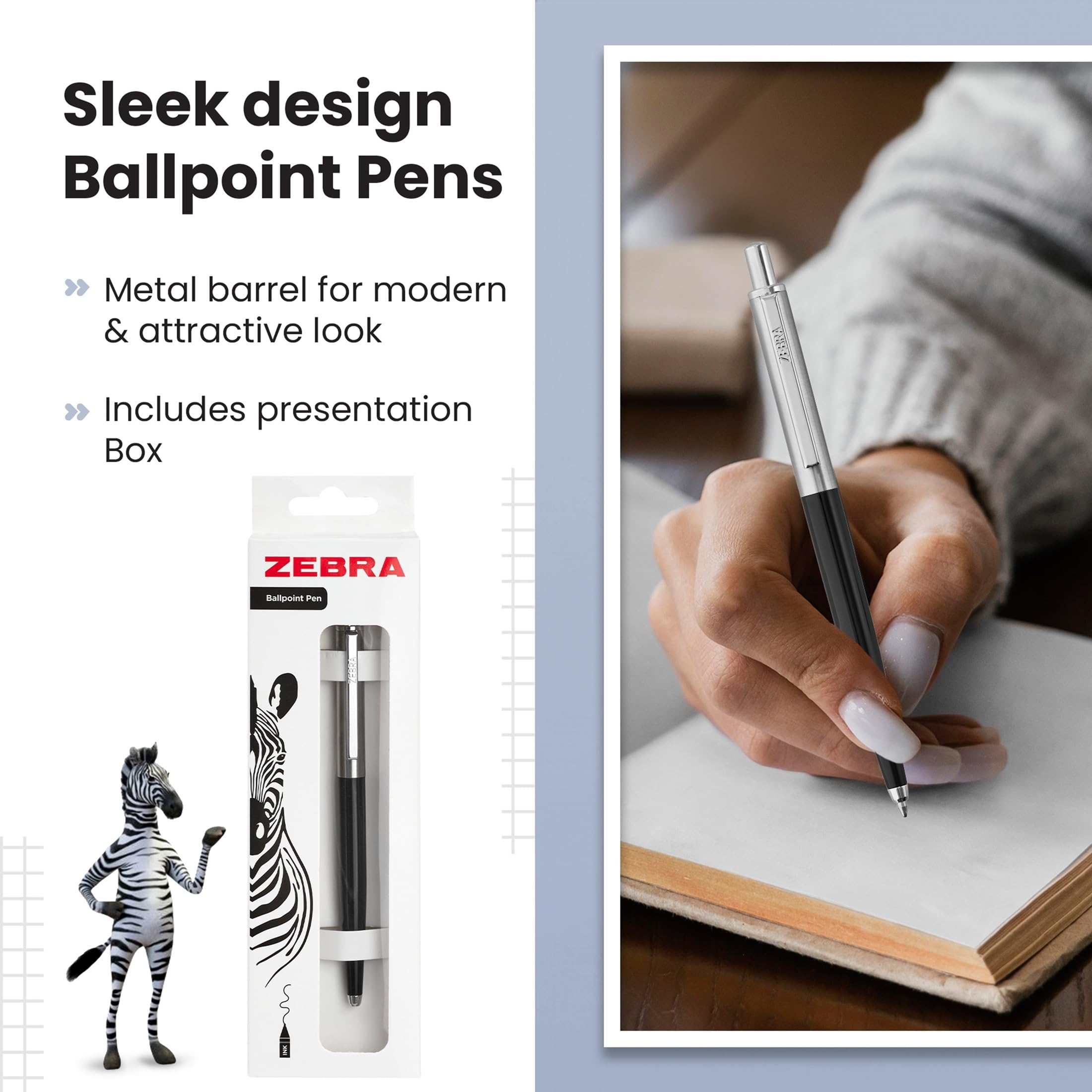 Amazon Zebra Roller Penna A Sfera Zebra 901 - Punta Media 1,0 Mm, Inchiostro Nero, Fusto Rosa Pastello E Metallo, Retrattile E Ricaricabile Zebra 901 Pen