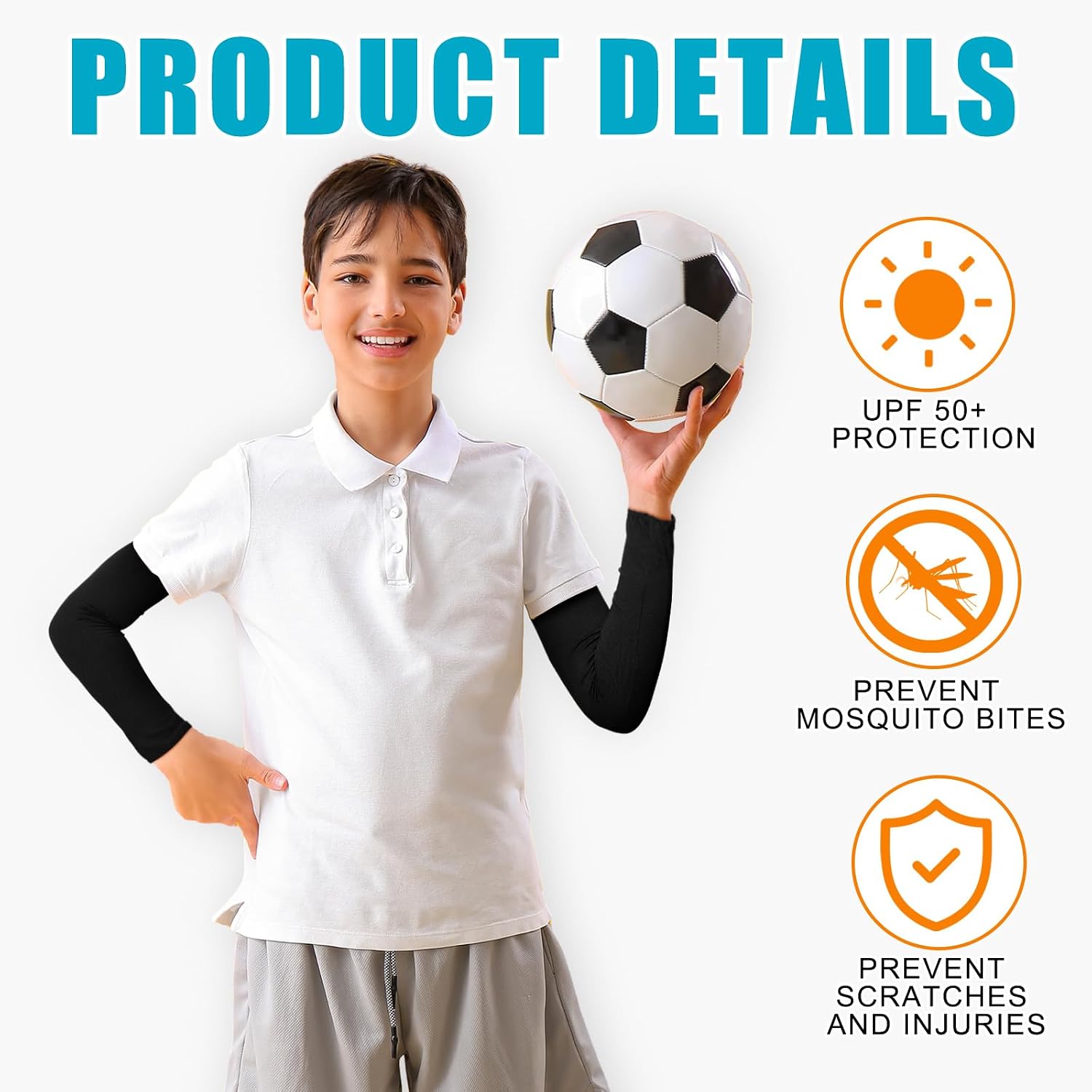 Xuhal 10 Pairs Arm Sleeves for Kids Youth Basketball Football Baseball UV Sun Protection Sports Compression Arm Cover