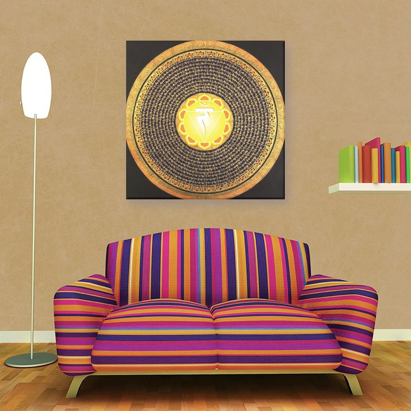 Poster solare del plesso chakra mantra mandala buddismo religione meditazione Buddha decorazione per la casa poster arte da parete camera da letto decorativa estetica 50 x 50 cm