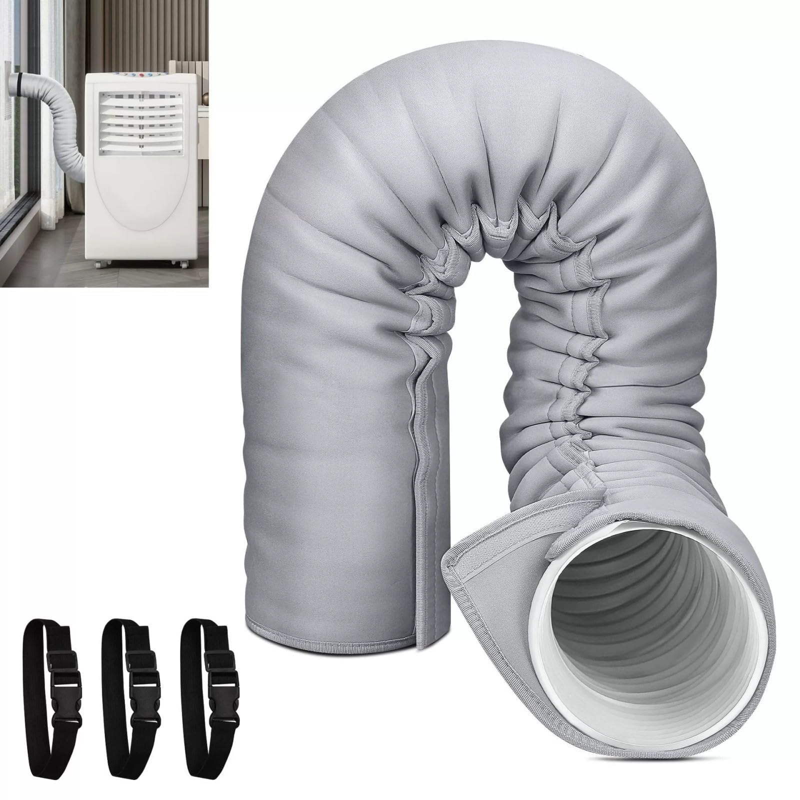 Protection Tuyau Climatisation, Gaine Isolante Climatisation, Isolation Tuyau Climatiseur - Enveloppe Isolante Triple Couche Ajustable Pour Usage IntéRieur Et ExtéRieur - DiamèTre 13 Cm Et 15 Cm